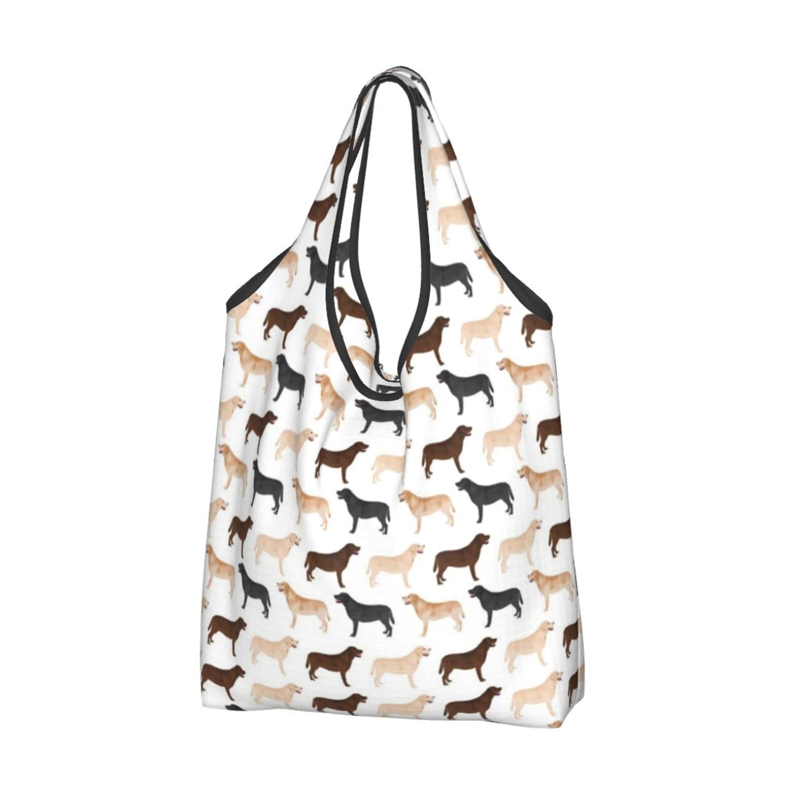 Labrador Retriever Print Reusable Grocery Bags - Washable Foldable Eco-Friendly Shopping Tote for Groceries, Beach, Picnics & Daily Errands