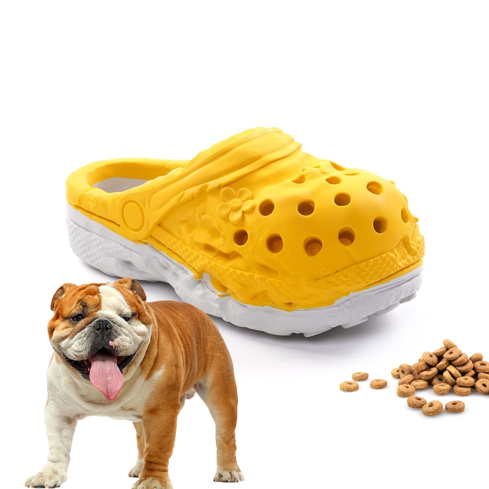 Durable Rubber Dog Chew Toys for Puppies - Tough Slipper Toy for Aggressive Chewers, Small & Medium Breed Dogs | Pet Training, Teeth Cleaning & Interactive Play | Perfect for Indoor Playtime, Outdoor Activities & Dental Health