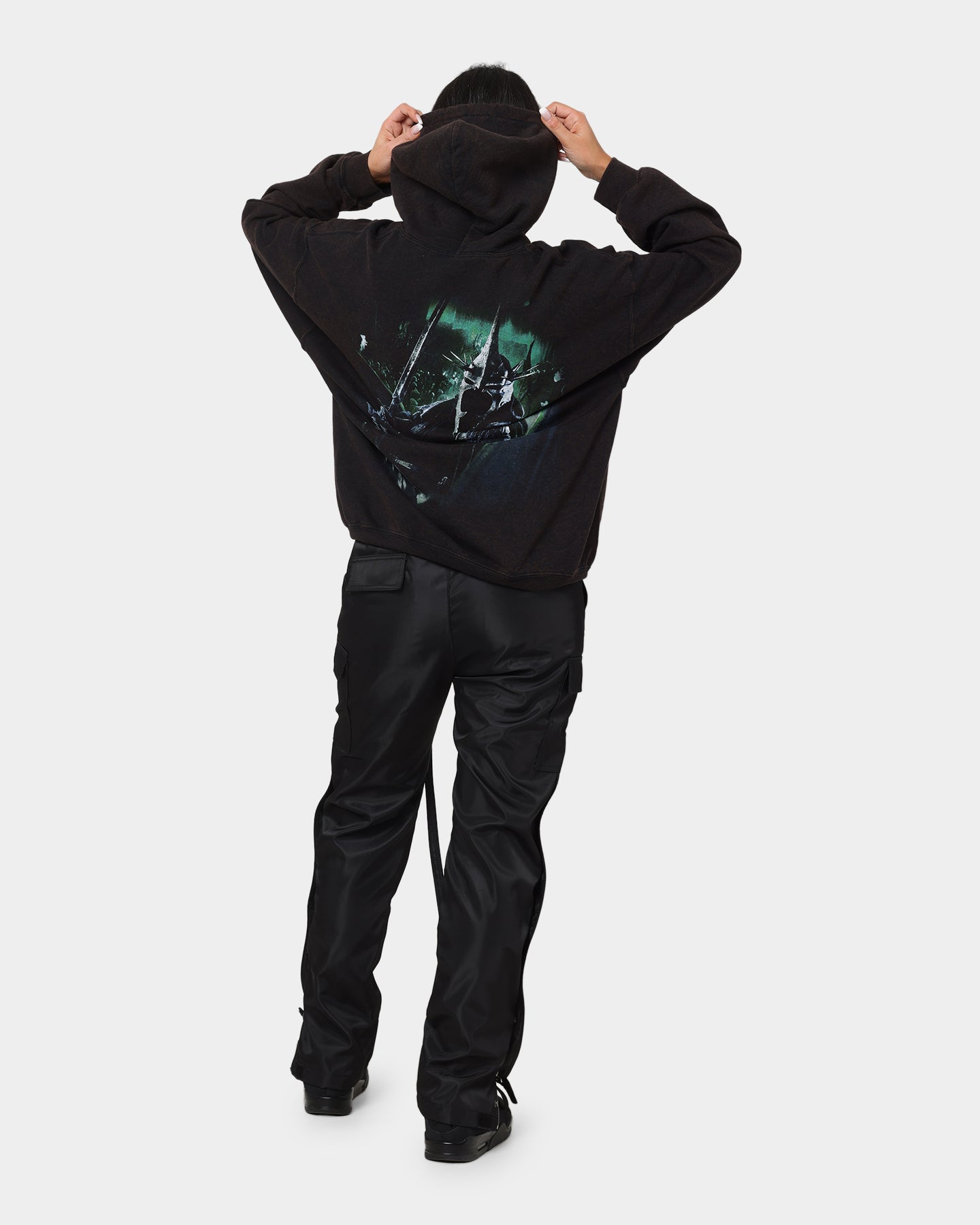 Vintage Lord of the Rings Witch King of Angmar Hoodie - Washed Black | American Thrift | Perfect for Cosplay, Halloween & Fantasy Fans