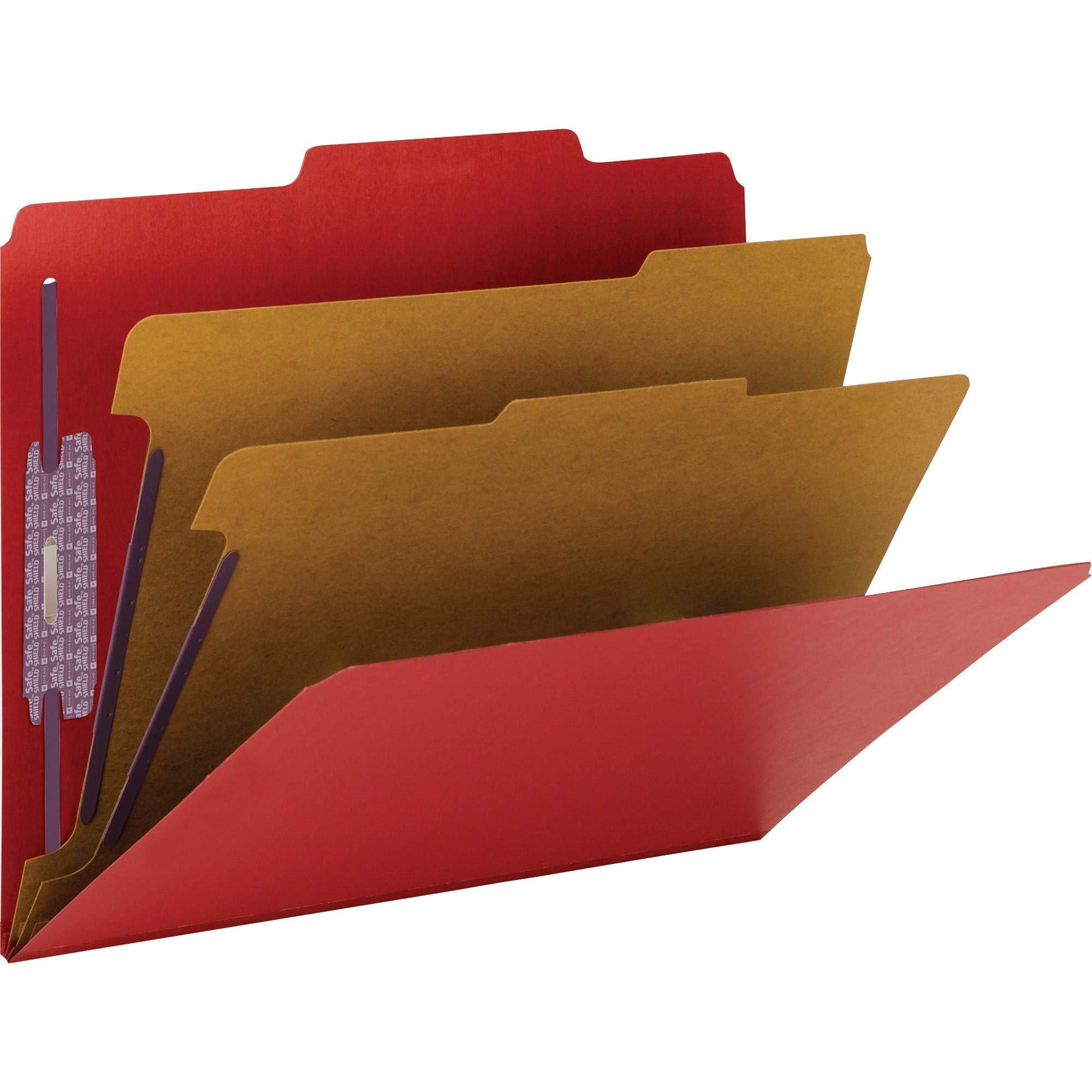Bright Red Classification Folders with 2 Dividers - Letter Size for Office, School & Home Organization | Perfect for Filing Documents, Papers & Reports