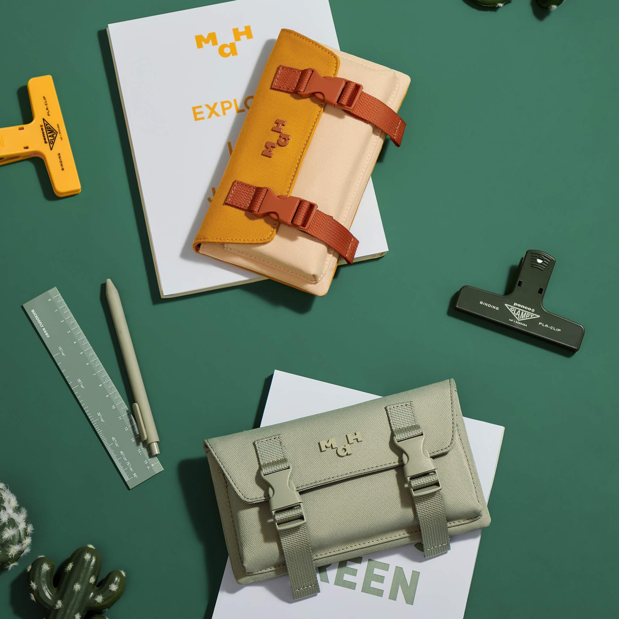 Premium Green PU Leather Pencil Case - Stylish & Durable School & Office Stationery Organizer for Students & Professionals