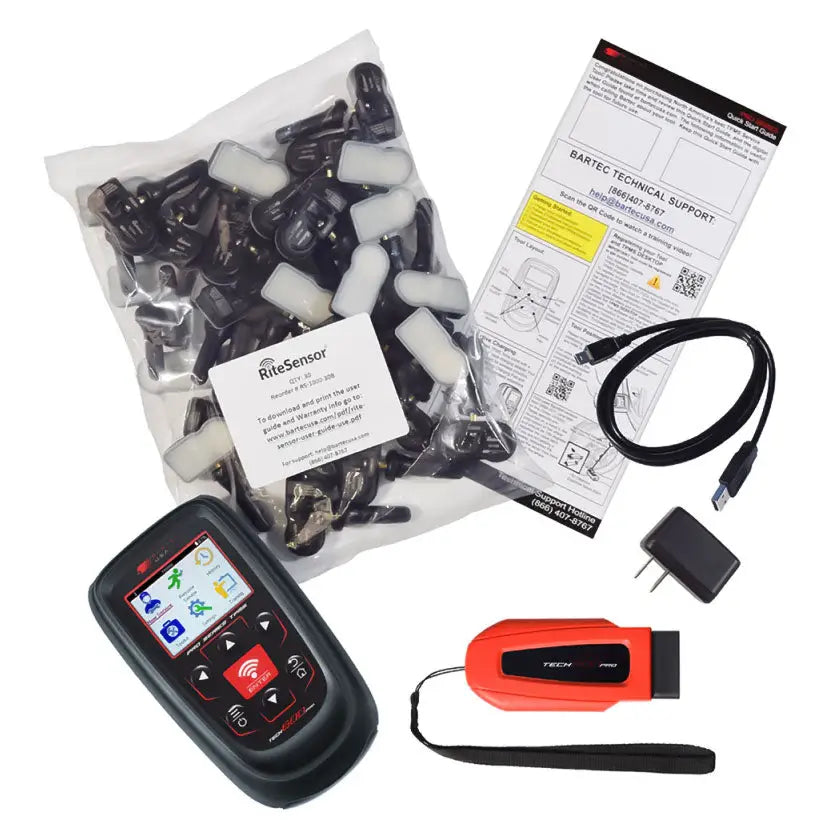 Bartec TECH600PRO TPMS Service Tool Kit with 30 Sensors - Professional Tire Pressure Monitoring System Diagnostic Scanner for Cars & Trucks - Auto Repair Shop & DIY Vehicle Maintenance Essential