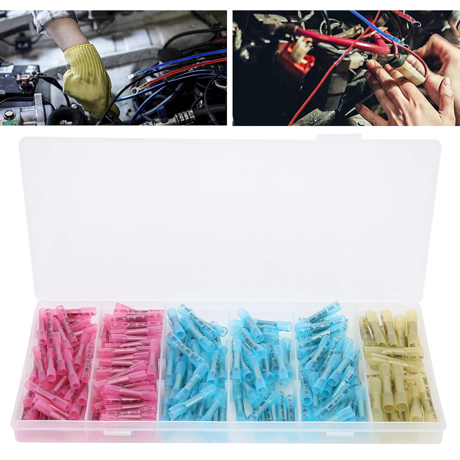 Waterproof Heat Shrinkable Connectors - Copper Cable Terminals for Outdoor Electrical Wiring (Ideal for Marine, Automotive & Solar Panel Installations)