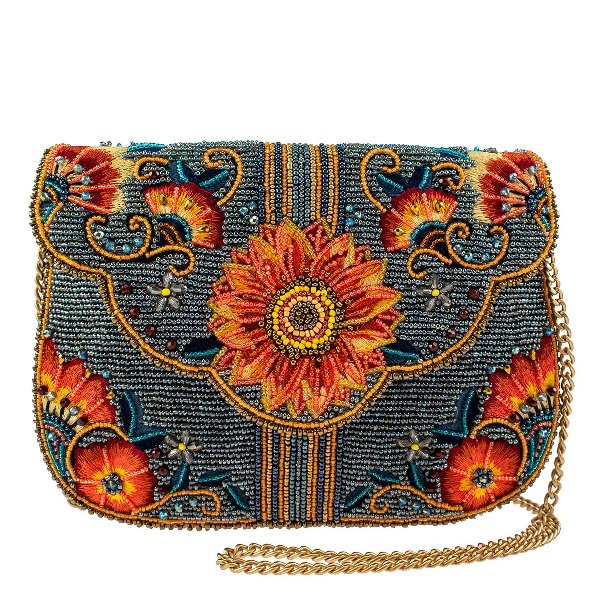 Mary Frances Denim Sunflower Crossbody Bag for Women - Handmade Shoulder Purse with Coin Pocket | Perfect for Casual Outings, Shopping & Travel Accessories
