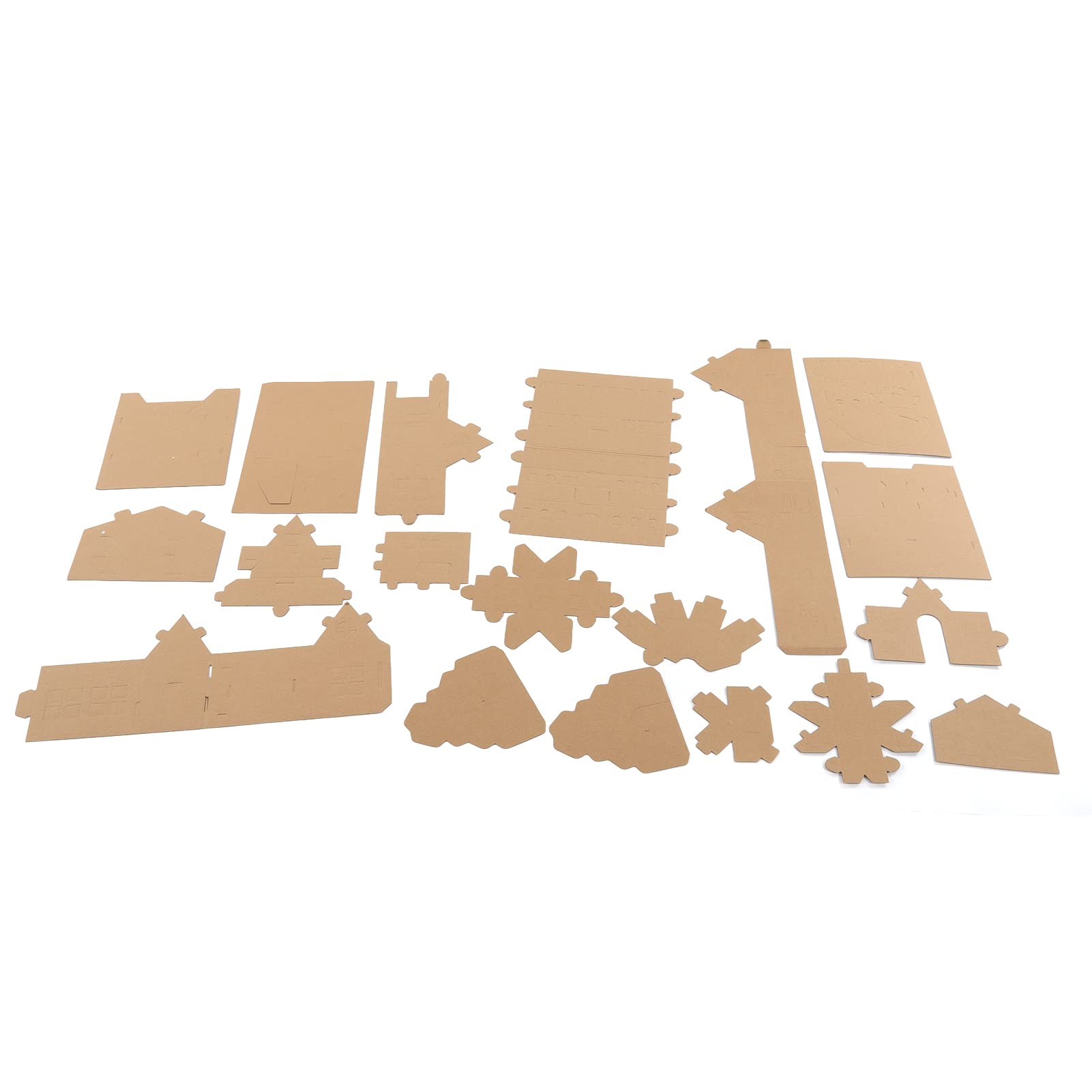 DIY Paper Mache House Kit - Easy to Assemble 7Pcs Paper Cottage Houses for Crafts, Home Decor, Party Favors & Gifts - Perfect for Kids' Art Projects, Christmas Village Displays & Wedding Centerpieces