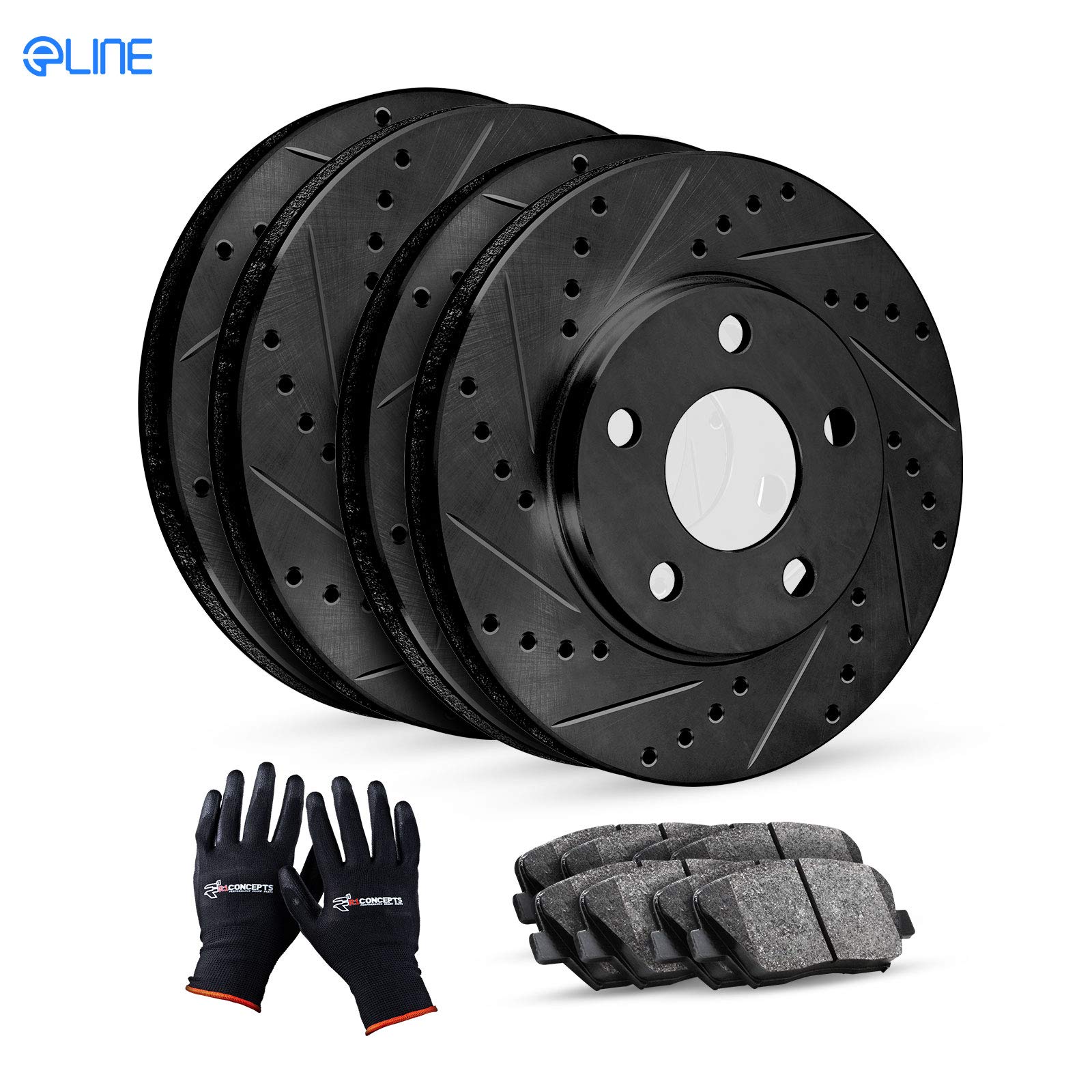 R1 Concepts Premium Ceramic Brake Pads and Rotors Kit - Front & Rear Brake System for 2016-2020 Volvo XC90 | High-Performance Braking for Safe Driving in City & Highway Conditions