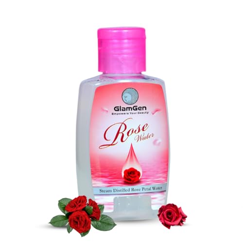 Glam Gen 100% Natural Rose Water - Pure Stem Distilled Rose Petal Facial Toner (100ml) | Hydrating, Soothing & Refreshing for Dry Skin | Perfect for DIY Skincare, Makeup Setting & After Sun Care