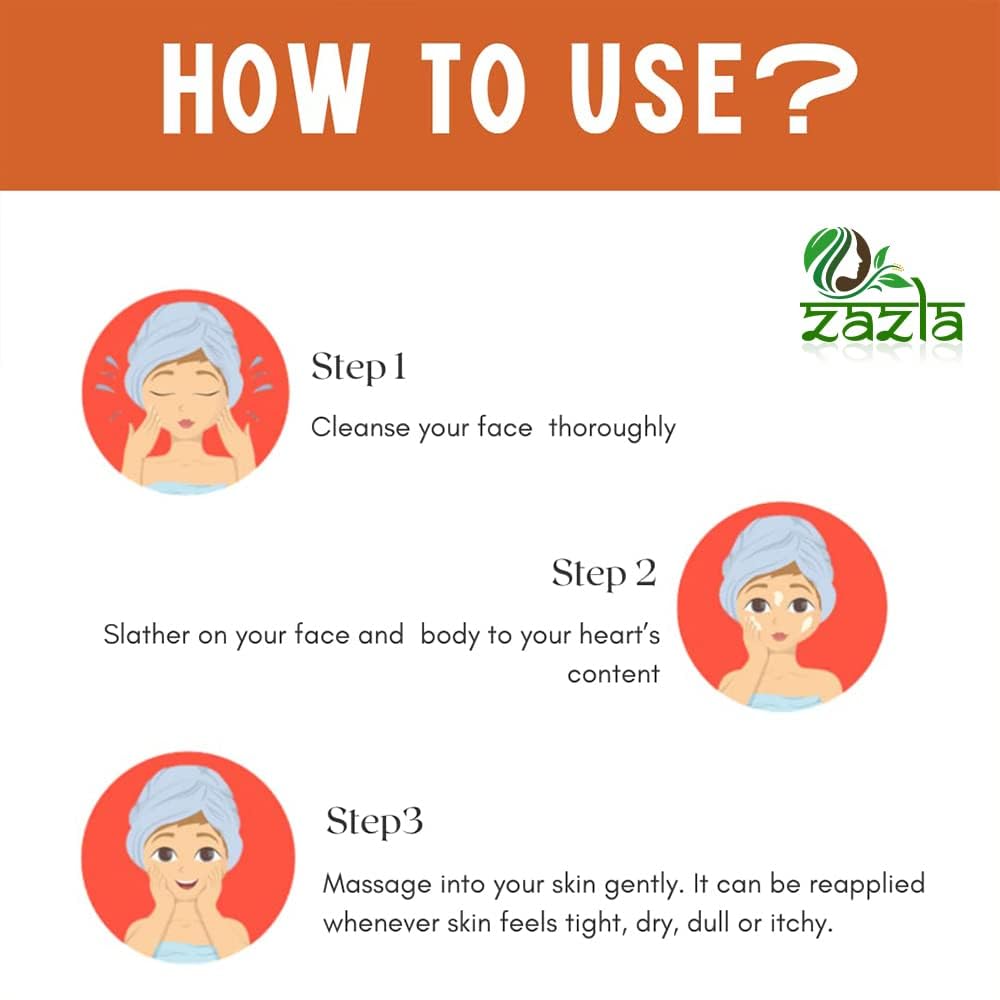 Zazla Orange Massage Cream for Face & Body - Moisturizing, Whitening & Brightening Cream - Softening & Nourishing Facial & Body Lotion (100g) | Perfect for Daily Skincare, Spa Treatments & At-Home Relaxation