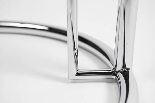 Eileen Gray E1027 Adjustable Height Side Table - Modern Glass & Chrome Design for Living Room, Office, or Bedroom