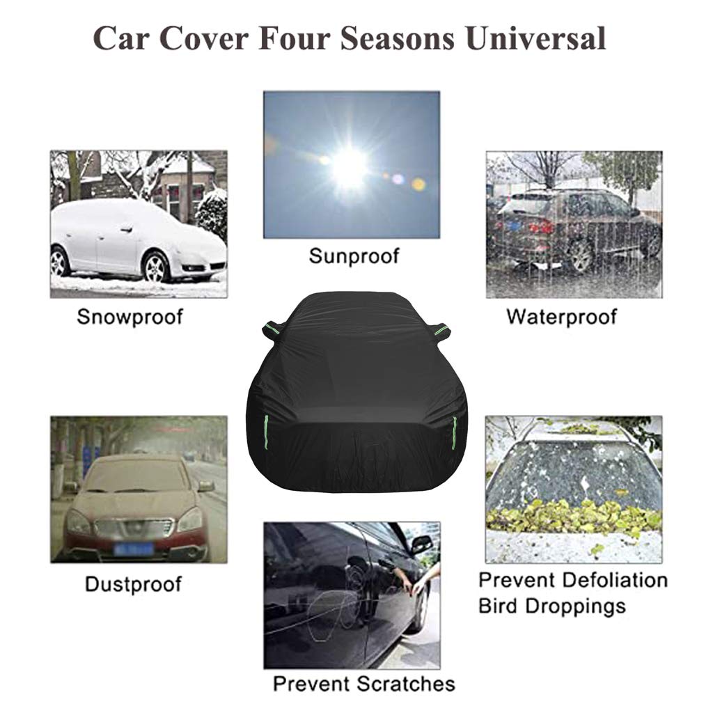 **Waterproof All-Weather Full Car Cover for Subaru WRX STI - Breathable Cotton Lined, Windproof, Snowproof & UV Protection - Ideal for Outdoor Parking, Dust & Weather Protection**