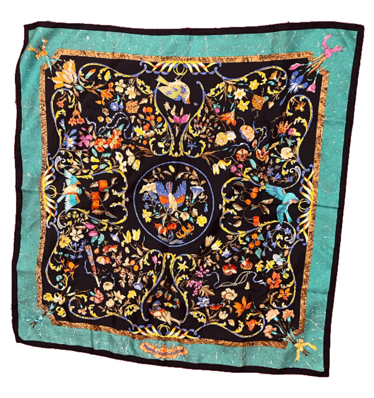 Authentic Vintage Hermes Pierres D'Orient Et D'Occident 90cm Silk Scarf - Rare Collectible Luxury Fashion Accessory for Women, Perfect for Special Occasions & Gift Giving
