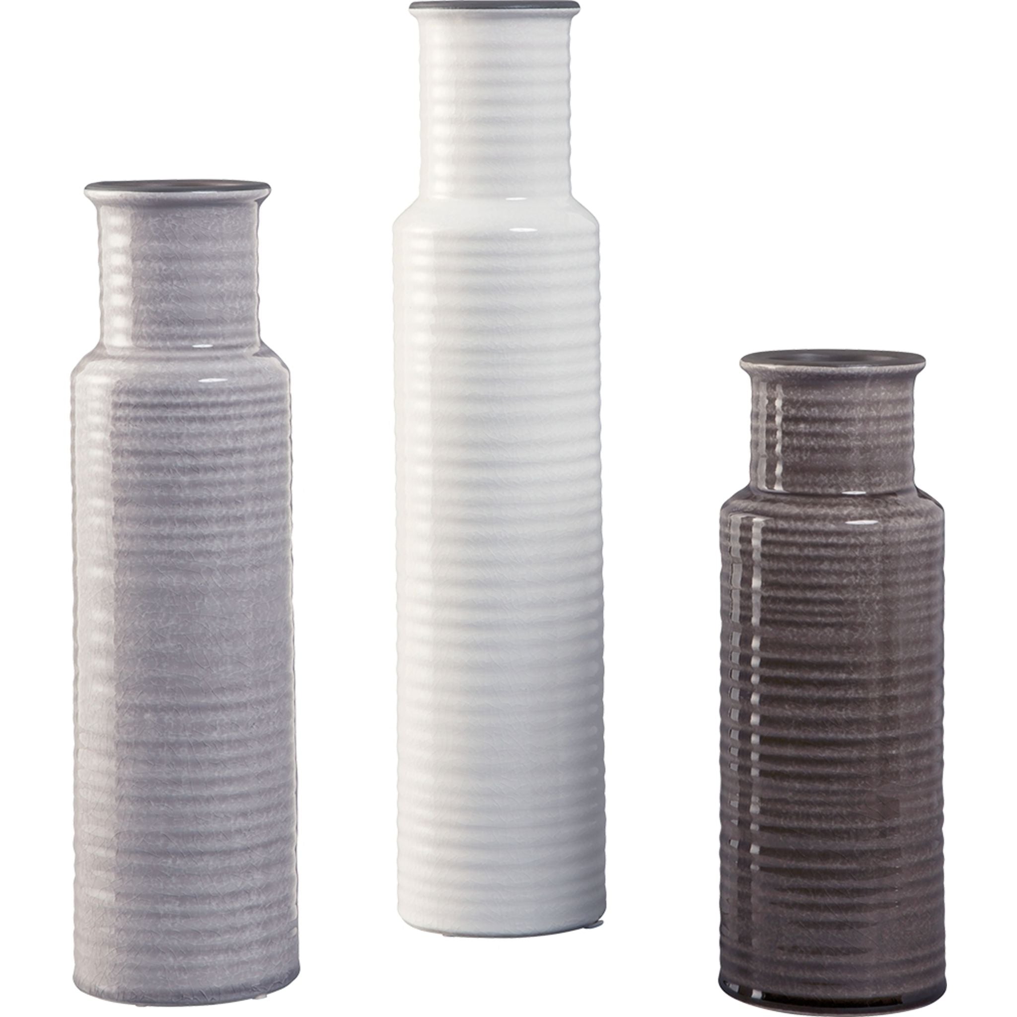 Deus Vase Set of 3 - Modern Ceramic Flower Vases for Home Decor | Perfect for Living Room, Dining Table, and Wedding Centerpieces