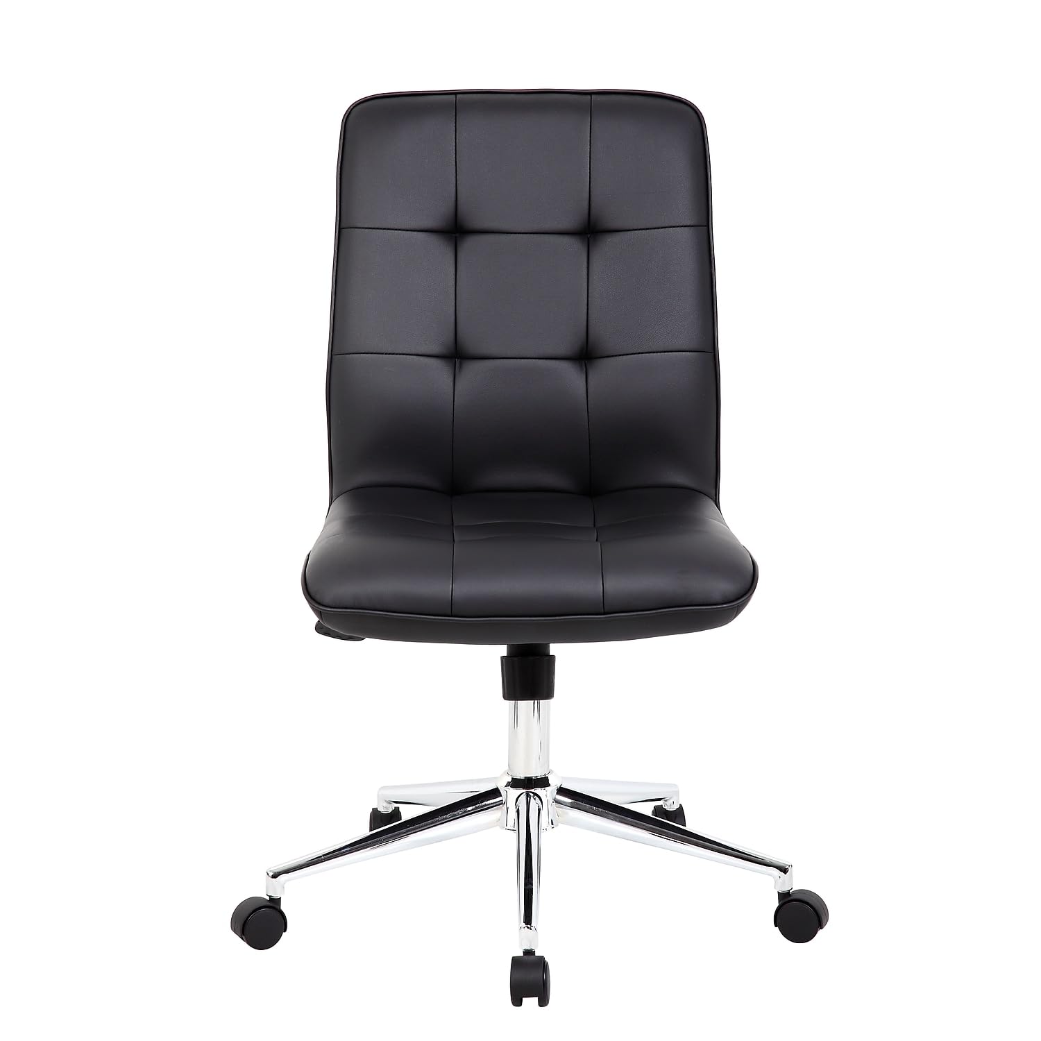 Boss Office Products Millennial Modern Faux Leather Office Chair - Ergonomic Computer Desk Chair with Adjustable Height, Black (B330-BK) - Perfect for Home Office, Gaming & Workspace
