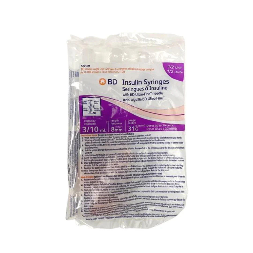 31G x 5/16 Insulin Syringe with Ultra Fine II Needle - Painless Diabetes Injection for Precise Medication Dosing | Ideal for Home Use, Travel & Medical Care