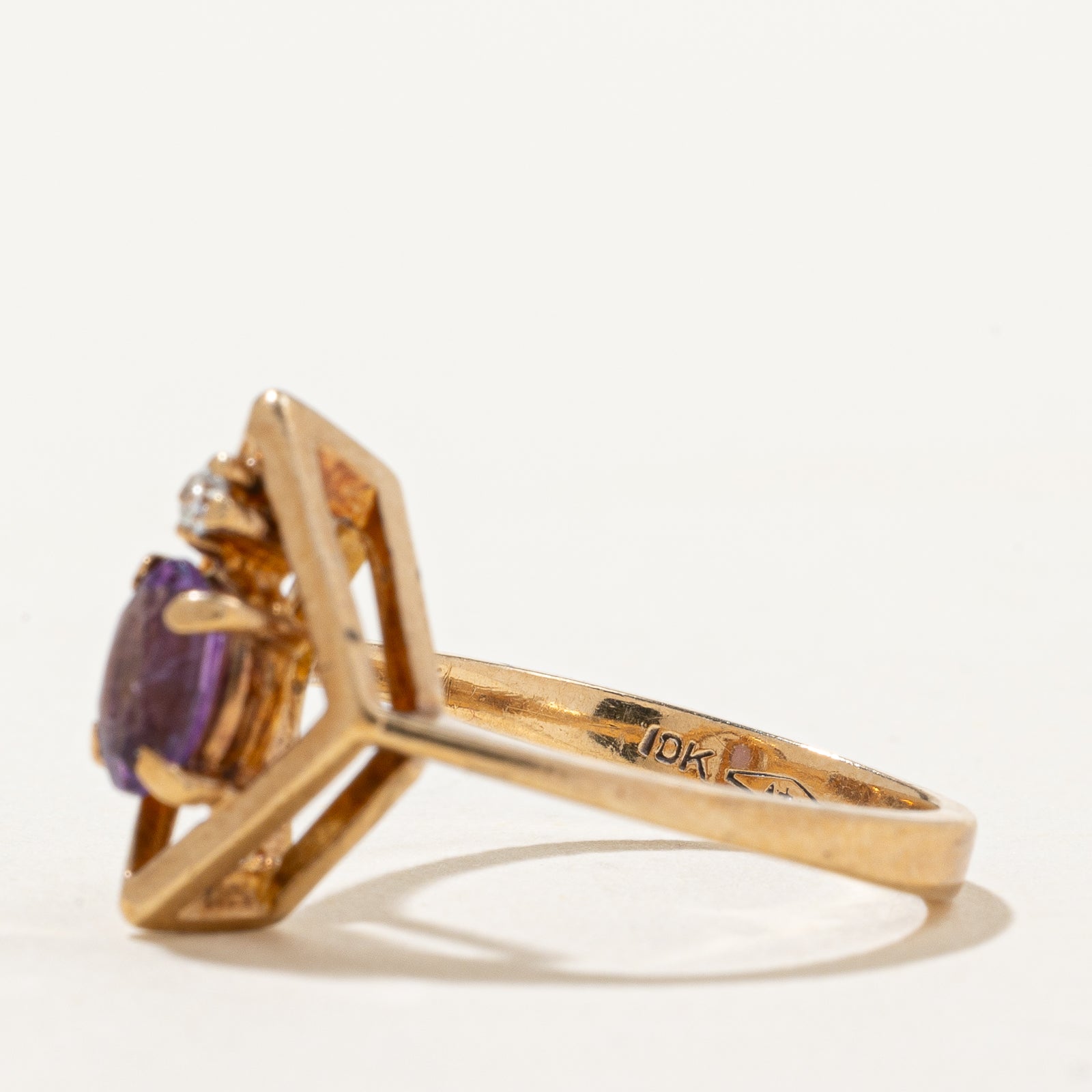 Birks Amethyst & Diamond Ring - 0.30ct Amethyst & 0.015ct Diamond - Size 5.25 - Elegant Purple Gemstone Jewelry for Women - Perfect for Engagement, Anniversary & Special Occasions