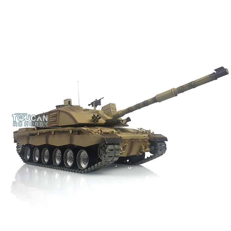Henglong 1/16 Scale 7.0 Custom 3908 Challenger II RC Tank - Radio Controlled Military Model with Smoking Effect, 360° Rotating Turret & Metal Tracks - Perfect for Collectors, Battle Simulation and Outdoor RC Hobby Fun