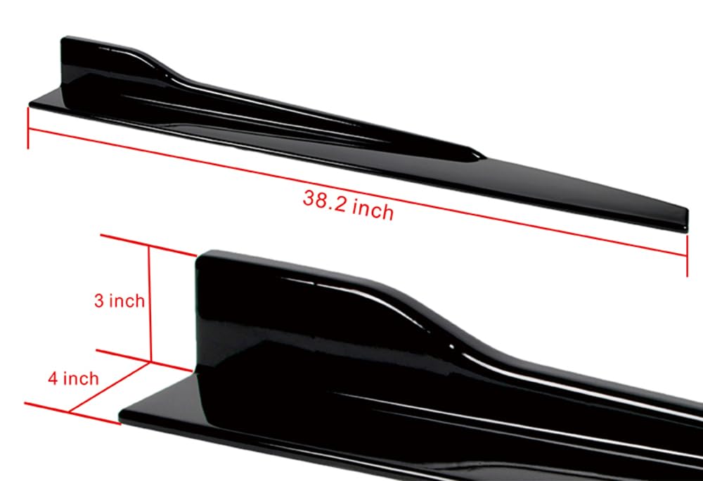 5PCS Front Bumper Lip + Side Skirt Rocker Winglet Canard Diffuser Wing Kit for 2024-2025 Tesla Model 3 Sedan - Painted Black Front Lip Air Chin Spoiler Body Splitter - Enhance Aerodynamics & Sporty Styling for Street Racing & Car Shows