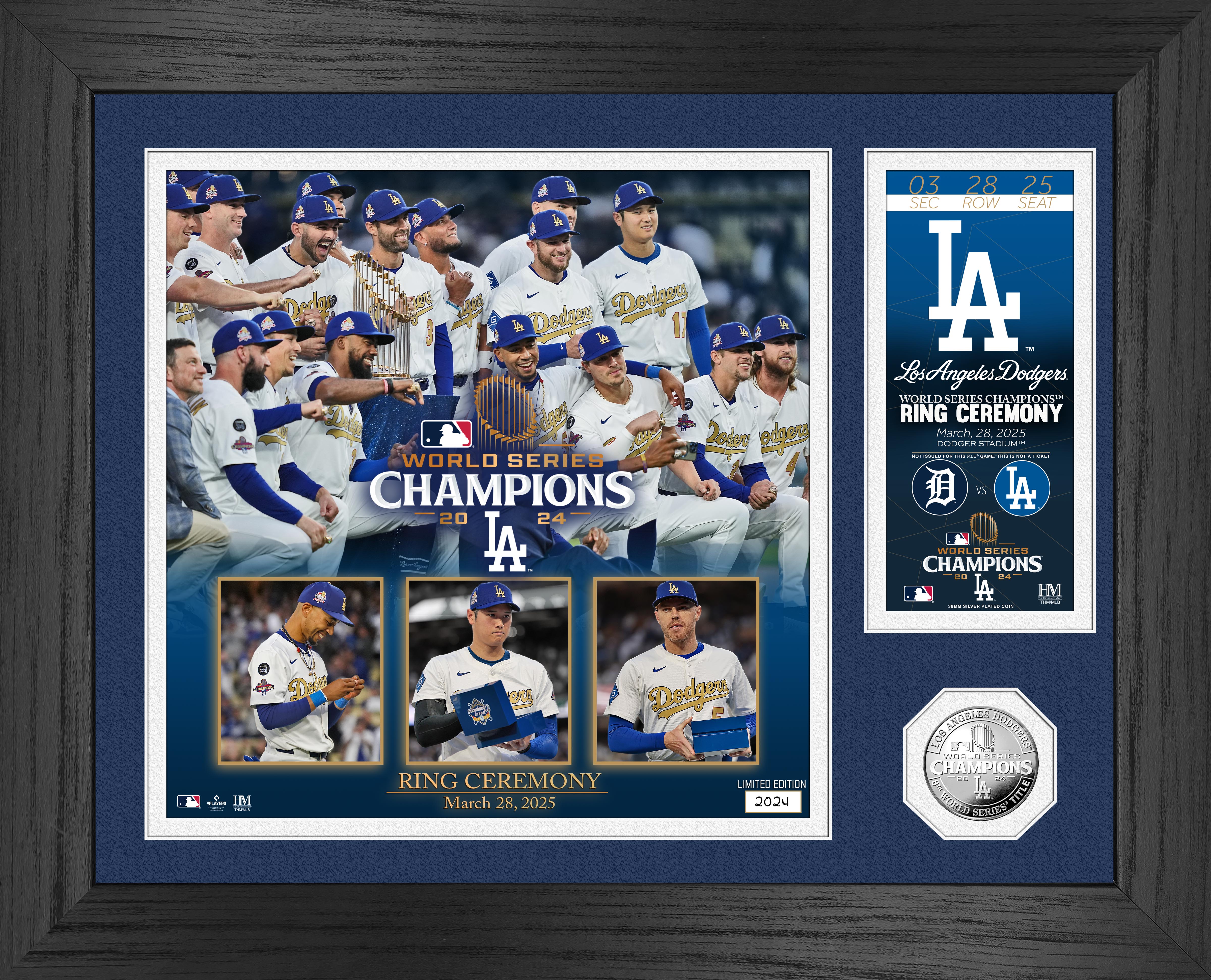 2024 Dodgers World Series Championship Ring Ceremony Commemorative Silver Coin – Limited Edition Collectible for Baseball Fans & Sports Memorabilia Enthusiasts