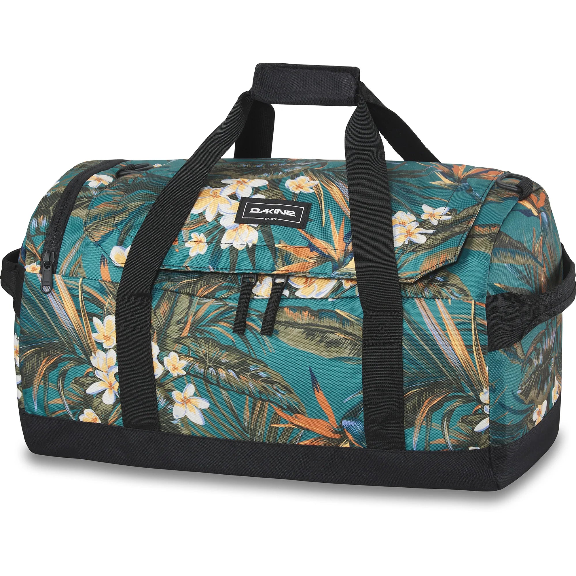 Dakine EQ Duffle 35L Travel Duffel Bag - Emerald Tropic Green - Water-Resistant Gym & Sports Gear Bag for Travel, Workout, Camping & Weekend Getaways