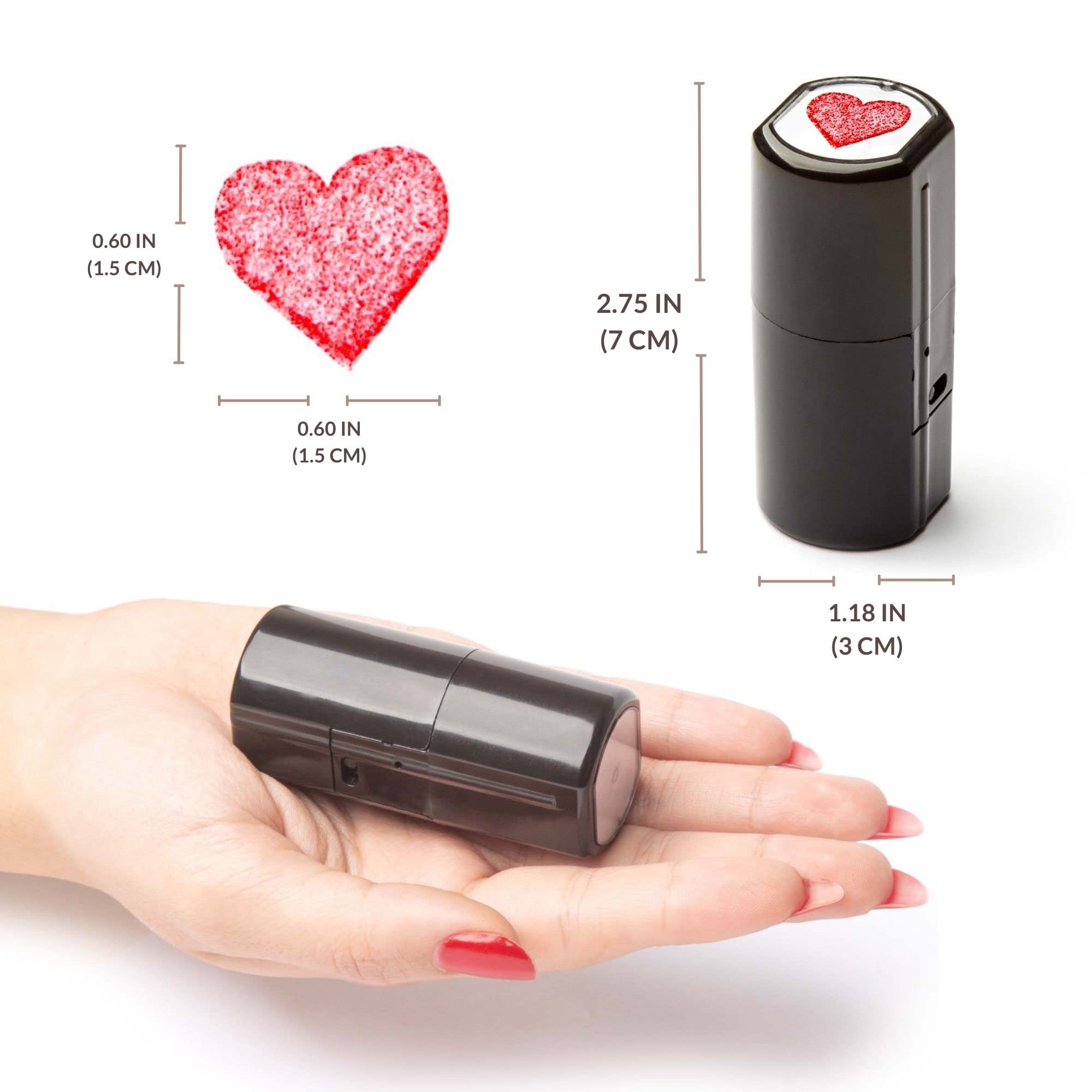 Self Inking Teacher Stamps with Heart Design - Customizable Classroom Stamps for Grading, Encouragement & Organization | Perfect for Homework, Crafts & Reward Systems