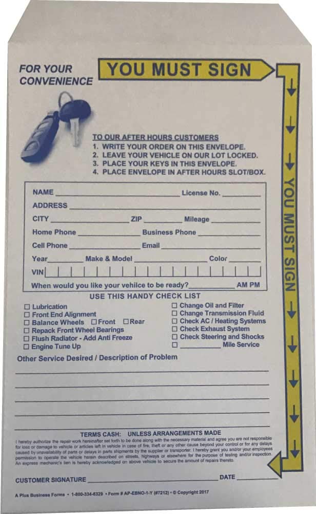 Dodson Group Yellow Highlight Night Drop Envelopes - 500 Pack | Secure Document Storage for Businesses, Banks & Offices
