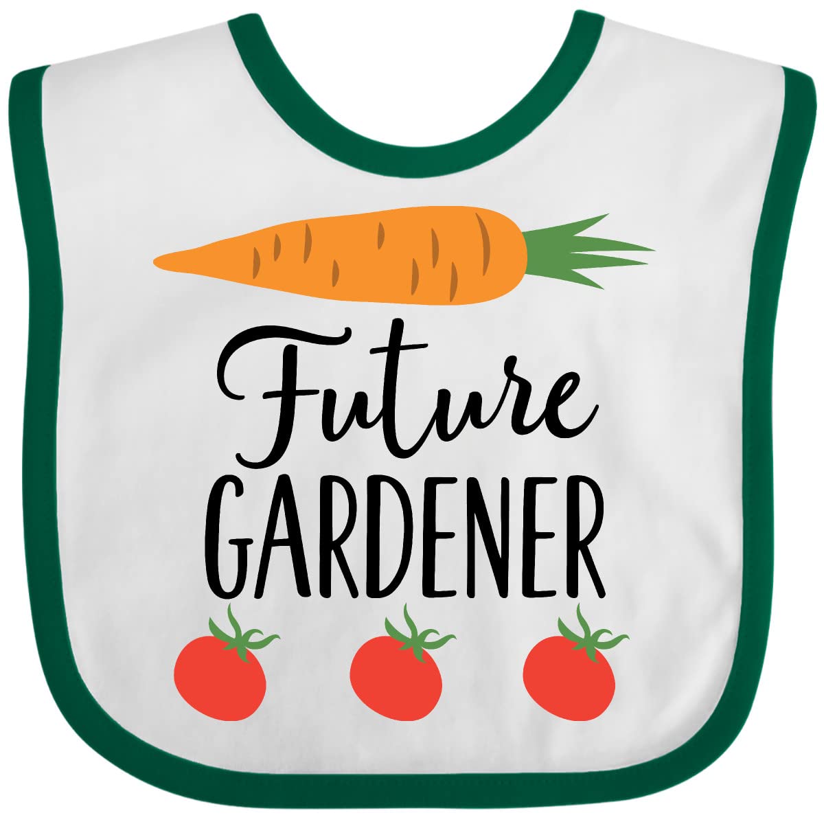 Inktastic Gardening Future Gardener Baby Bib - Cute Organic Cotton Bib for Toddlers, Infants & Babies - Perfect for Feeding, Mealtime & Playtime - Gardening Theme Design for Outdoor Enthusiasts