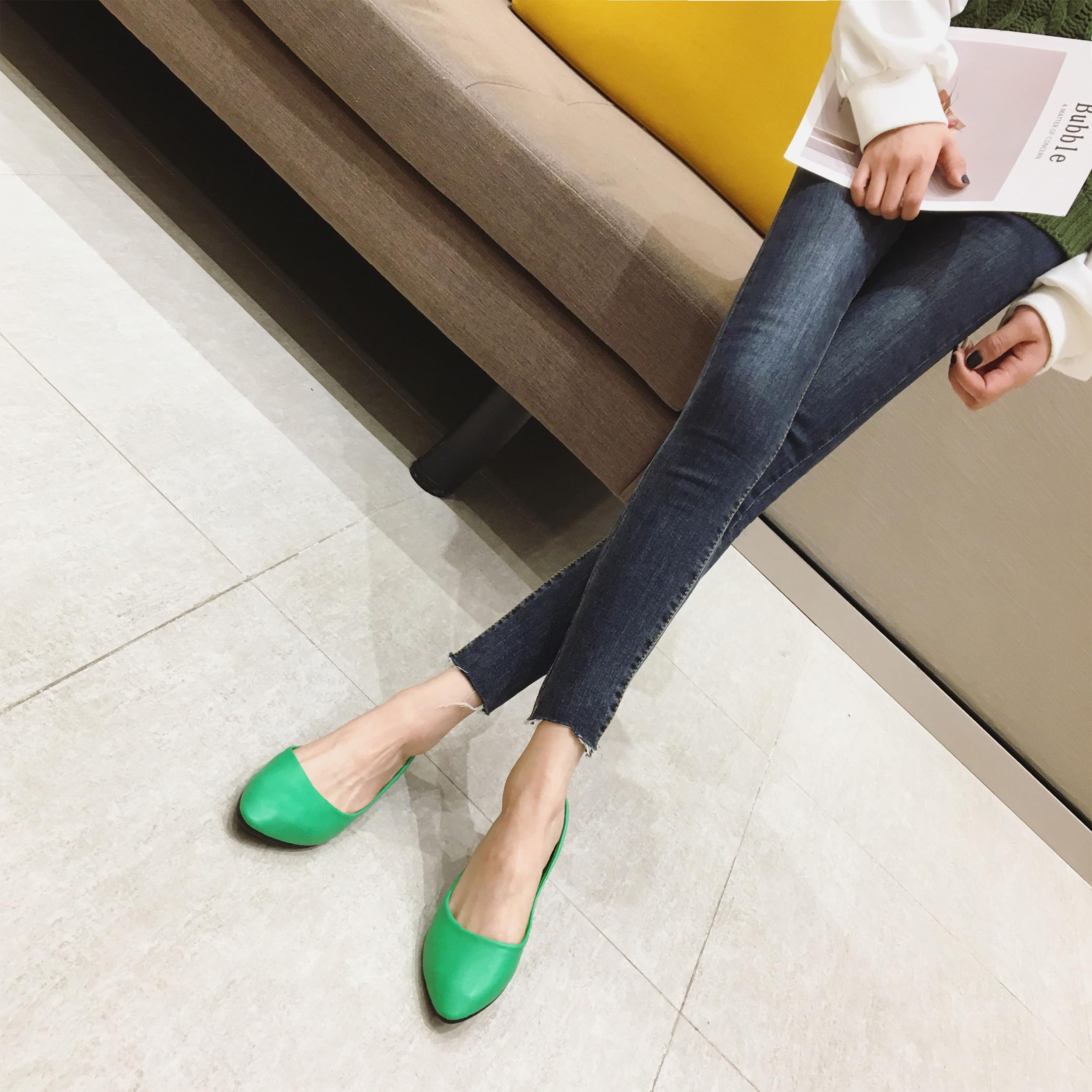 MAIERNISI JESSI Women's Ballet Flats - Pointed Toe Dress Shoes for Business Casual & Office Wear | Comfortable Slip-On Work Shoes for Women | Perfect for Work, Commuting, and Daily Outfits