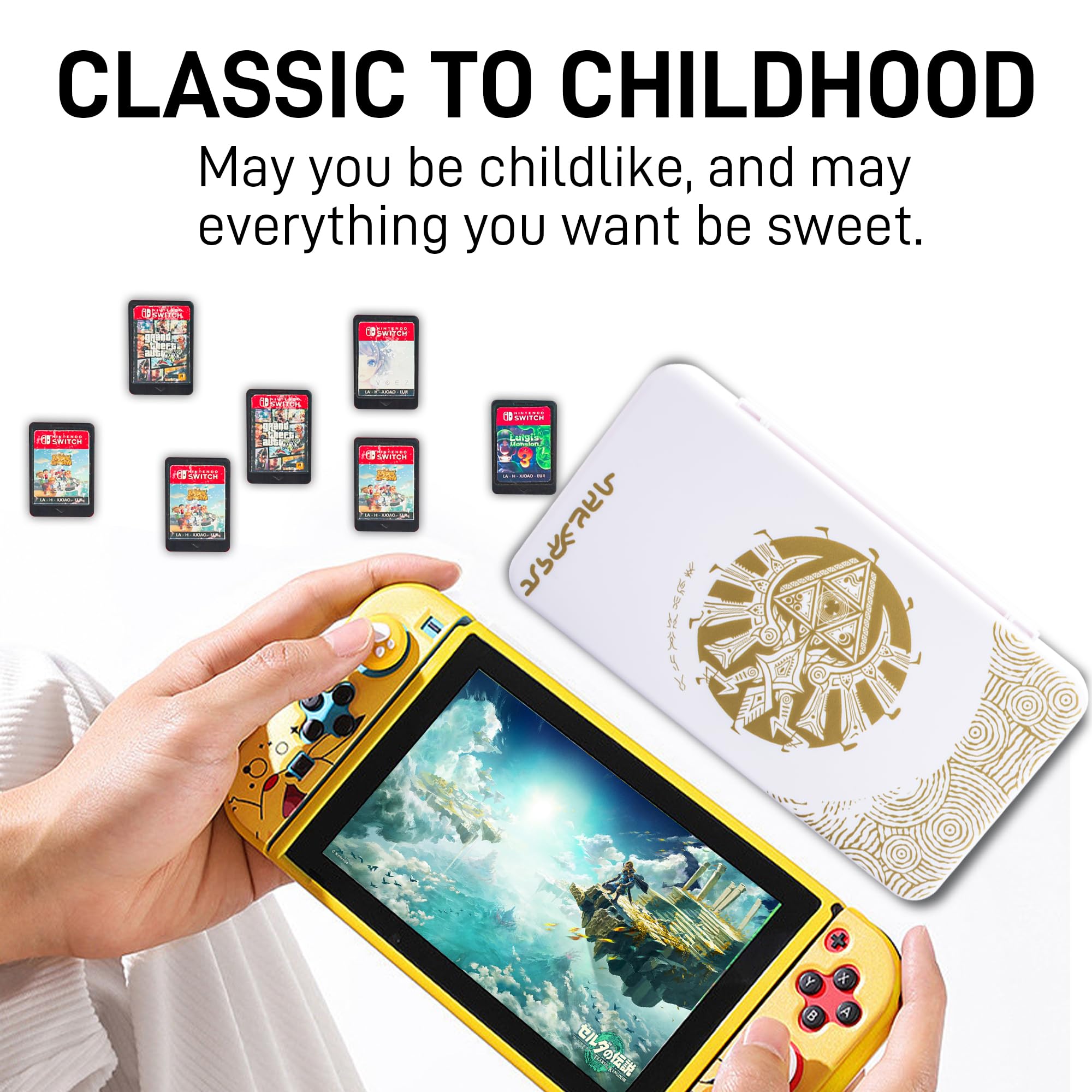 Premium Nintendo Switch Game Card Holder - 48 Game & 24 SD Card Slots Storage Case for Switch/OLED/Lite - Magnetic Design for Zelda: Tears of the Kingdom - Perfect for Travel & Game Organization