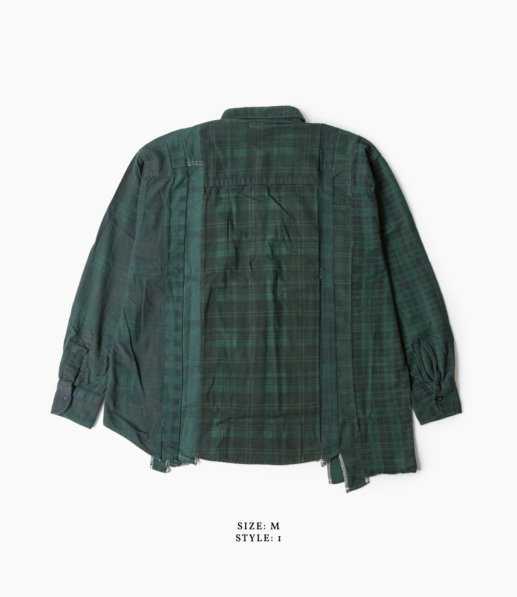 7 Cuts Flannel Shirt for Men - Green Over Dye Plaid Long Sleeve Button Down Shirt | Casual Wear, Outdoor Activities & Layering