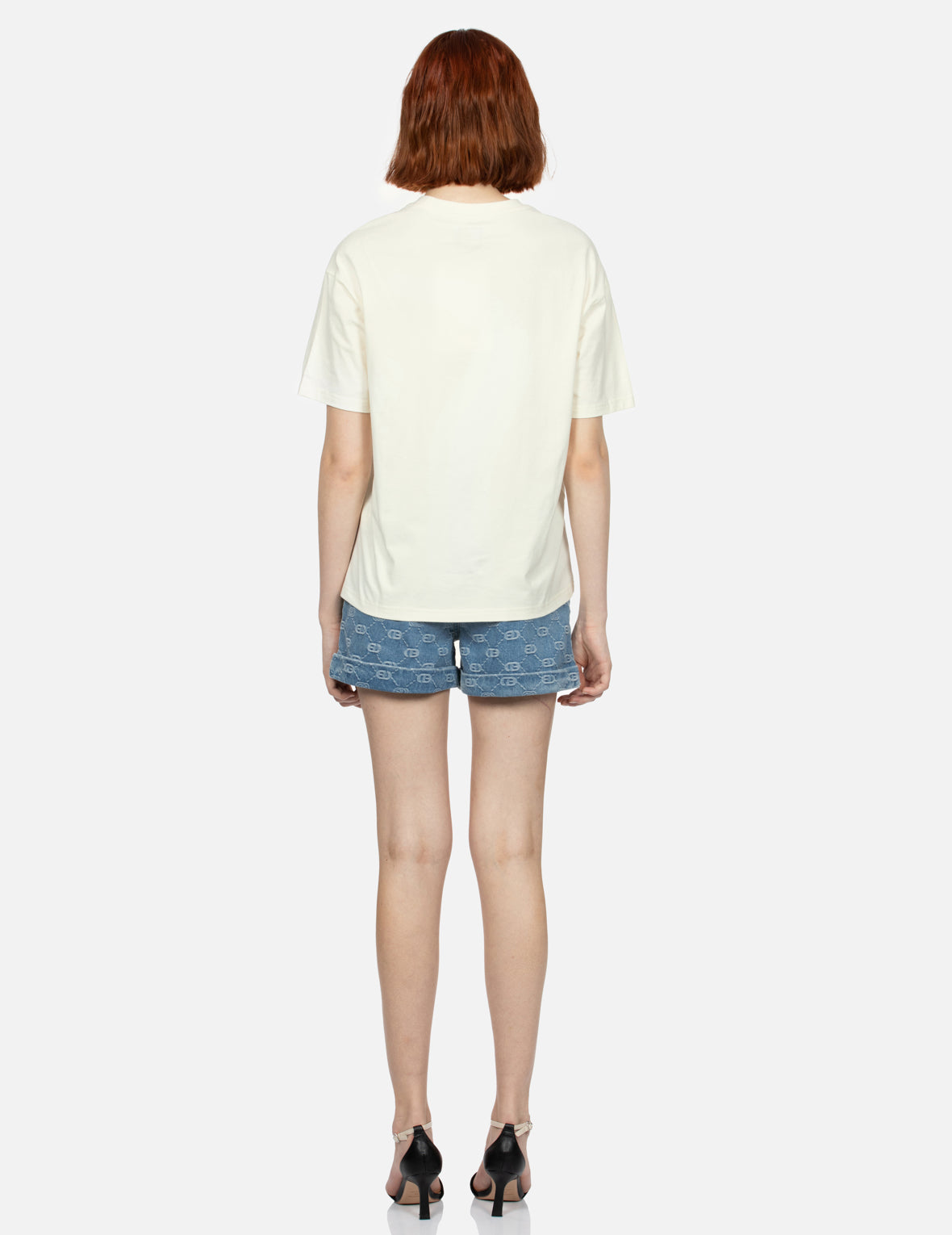 Pink Diamond Ironing Seagull Allover Logo Loose Fit Denim Shorts for Women - Comfortable Casual Summer Shorts for Beach, Streetwear and Everyday Outfits