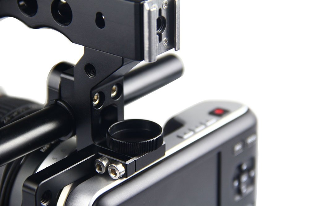 Lanparte BMPCC-01 Blackmagic Pocket Cinema Camera Cage for Blackmagic Pocket 4K/6K - Aluminum Alloy Rig with 15mm Rod Clamps & Cold Shoe Mount - Professional DSLR Stabilizer for Filmmaking, Vlogging and Video Production