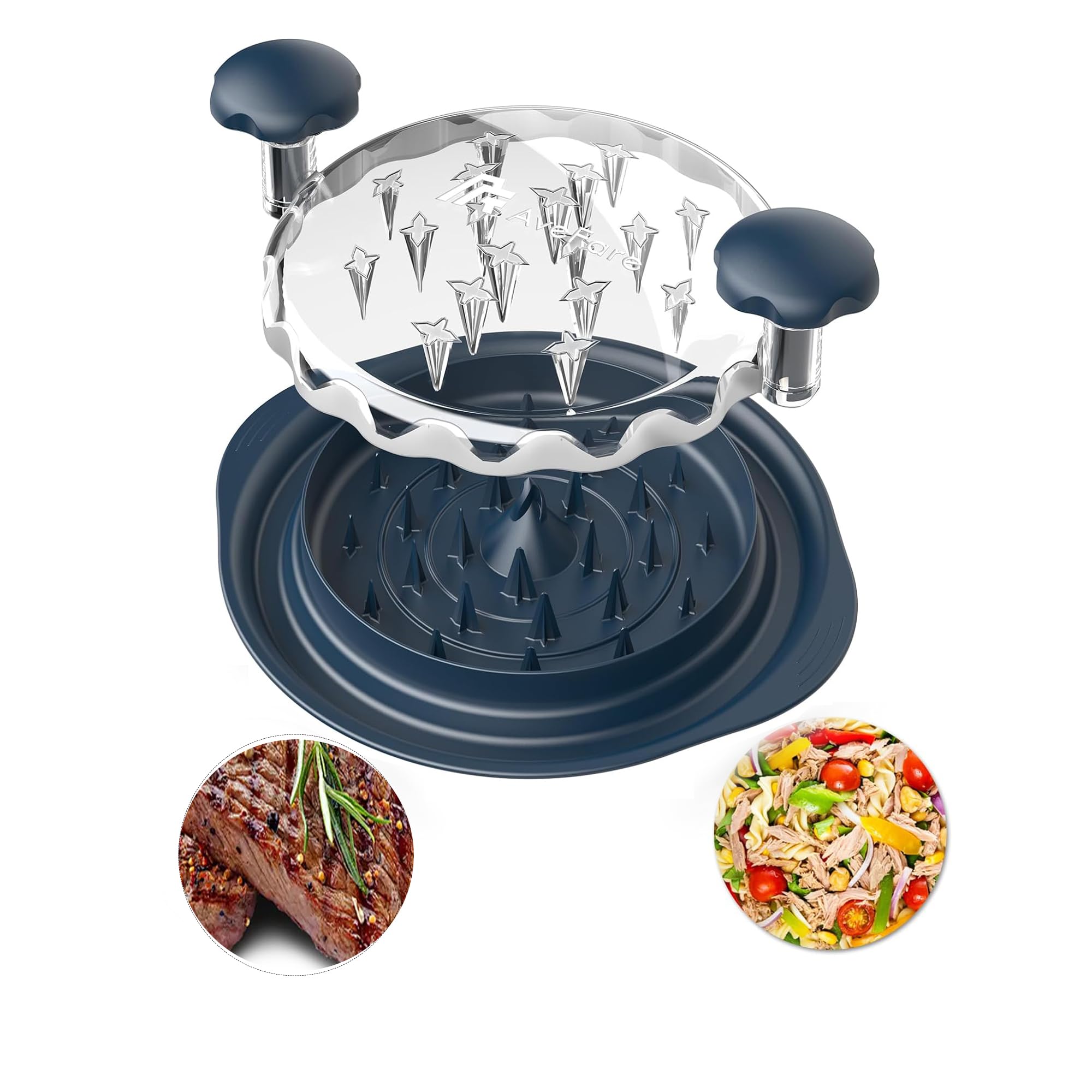 PINKJOY Chicken Shredder Tool - Ergonomic Meat Shredder with Anti-Slip Handle for Pulled Pork, Chicken & BBQ - Easy to Clean & Twist Design (Blue, PK-010) - Perfect for Meal Prep, Sandwiches & Taco Night