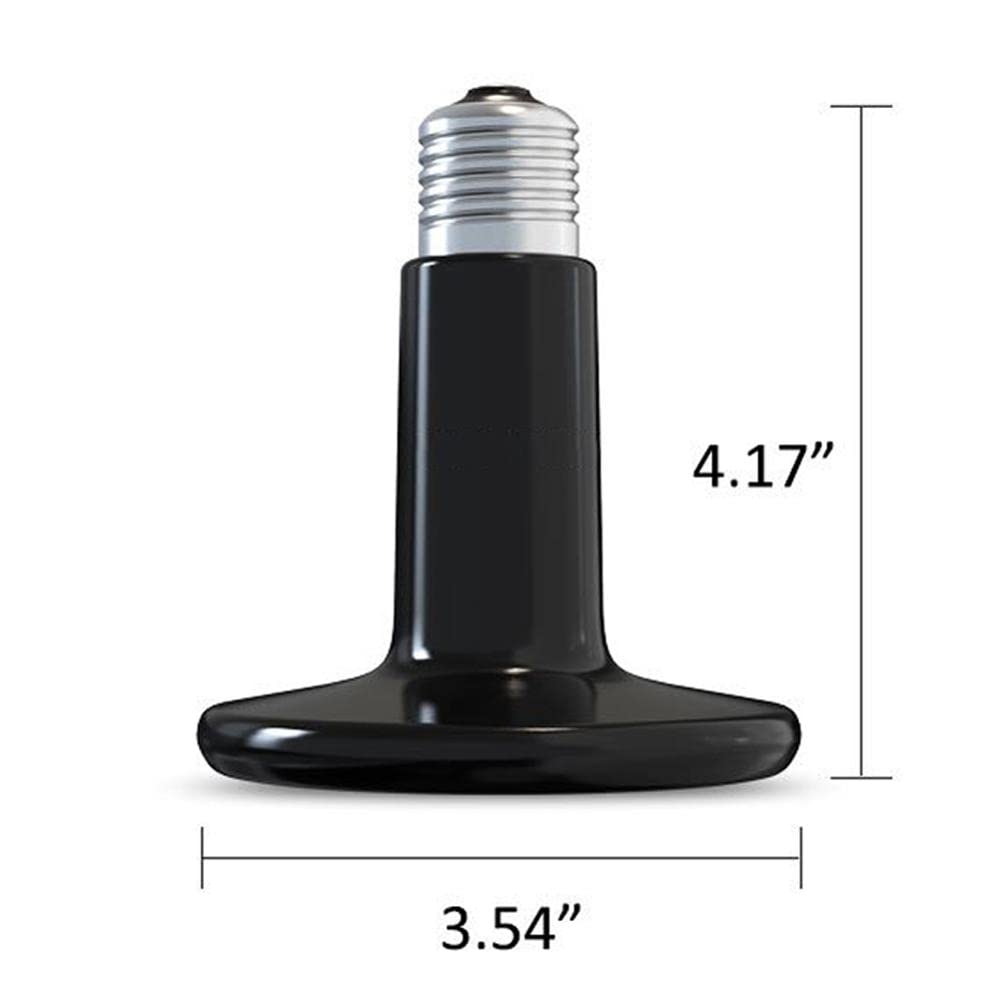 150W 2-Pack Ceramic Heat Emitter Bulbs - Infrared Reptile Heat Lamp for Bearded Dragons, Turtles, Snakes & Aquariums - No Light, Safe for Pets - Perfect for Terrariums, Brooders & Chicken Coops
