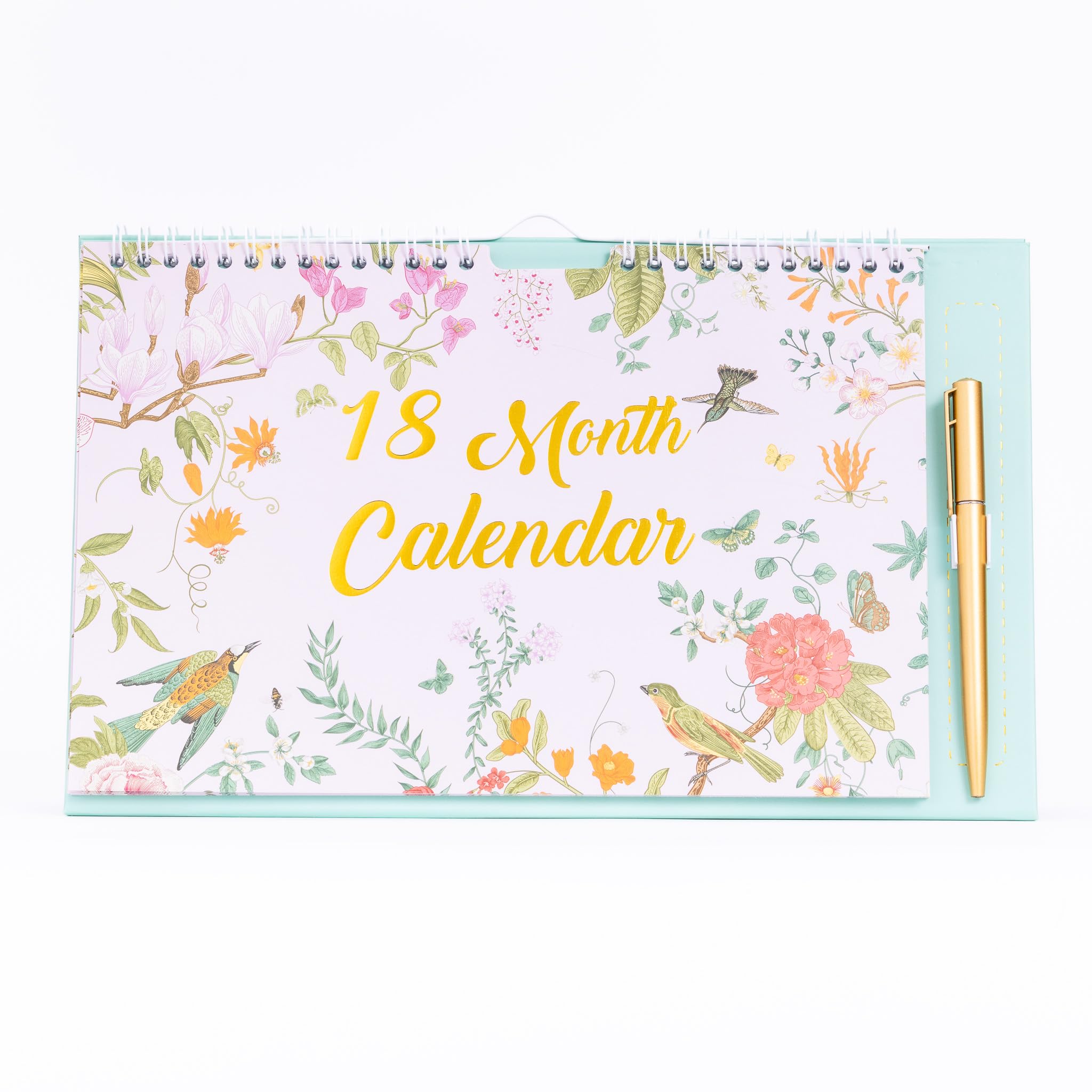 2025-2026 18-Month Spiral Bound Desk Calendar | Standing Flip Planner with Pen Holder | Perfect for Home Office, School & Family Organization | Gift Idea for Professionals & Students
