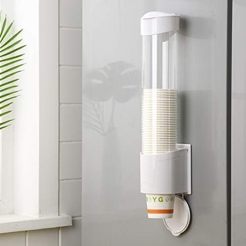 Wall Mounted Plastic Paper Cup Dispenser Holder - Stackable Glass & Disposable Cup Organizer for Kitchen, Office, or Restaurant Use