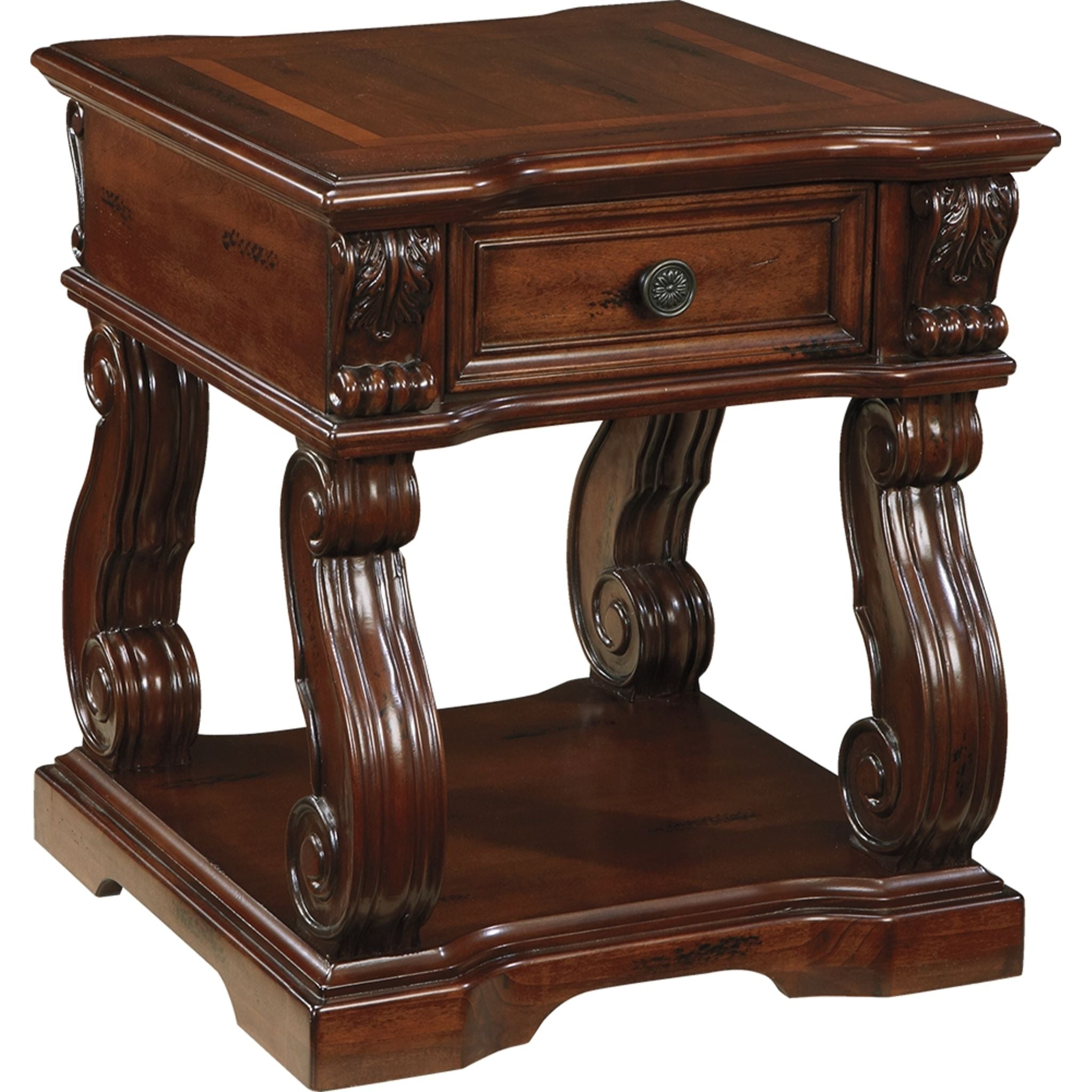 Alymere Rustic Brown End Table - Small Side Table for Living Room, Bedroom, or Office - Perfect for Coffee, Books, and Decor