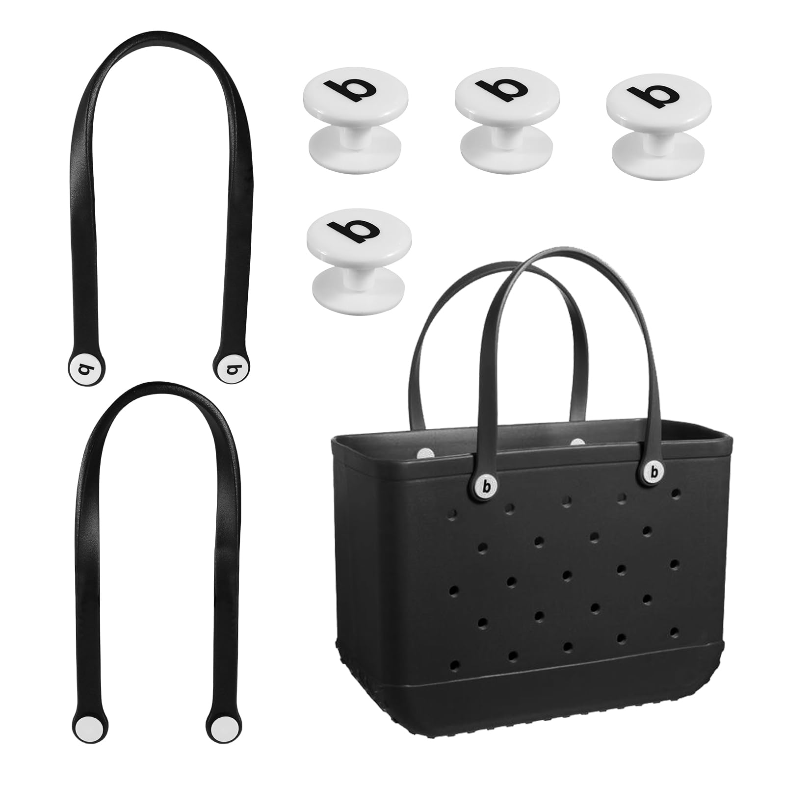 Replacement Bag Straps for Tote & Beach Bags - Durable EVA & Rubber Handle Strap Repair Kit (Black) | Perfect for Beach Trips, Grocery Shopping & Everyday Carry