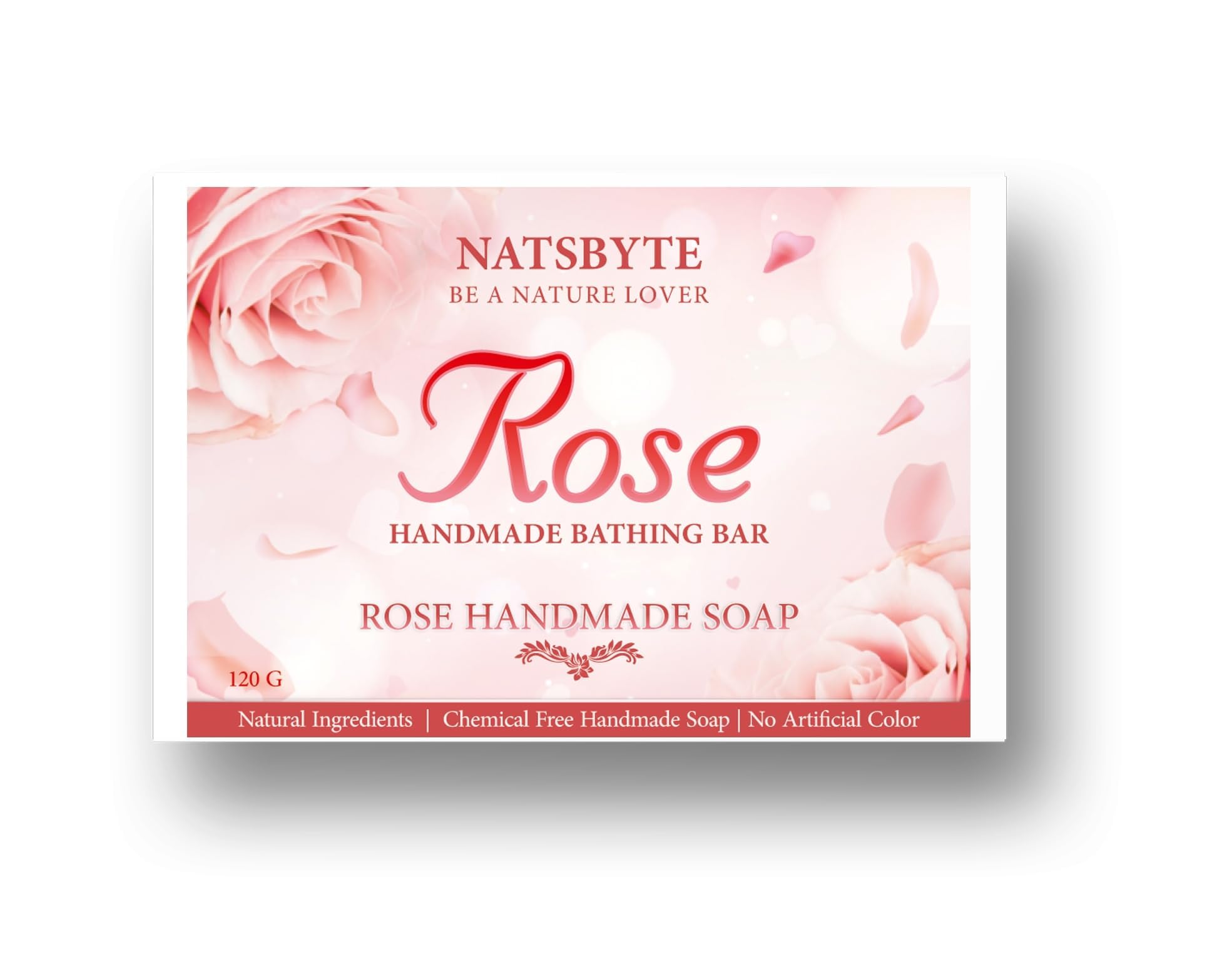 Organic Rose Bath Soap for Men & Women - 100% Natural Handmade Chemical-Free Skincare Soap Bar (Pack of 2) | Gentle Cleansing for Face & Body, Perfect for Sensitive Skin & Daily Relaxation