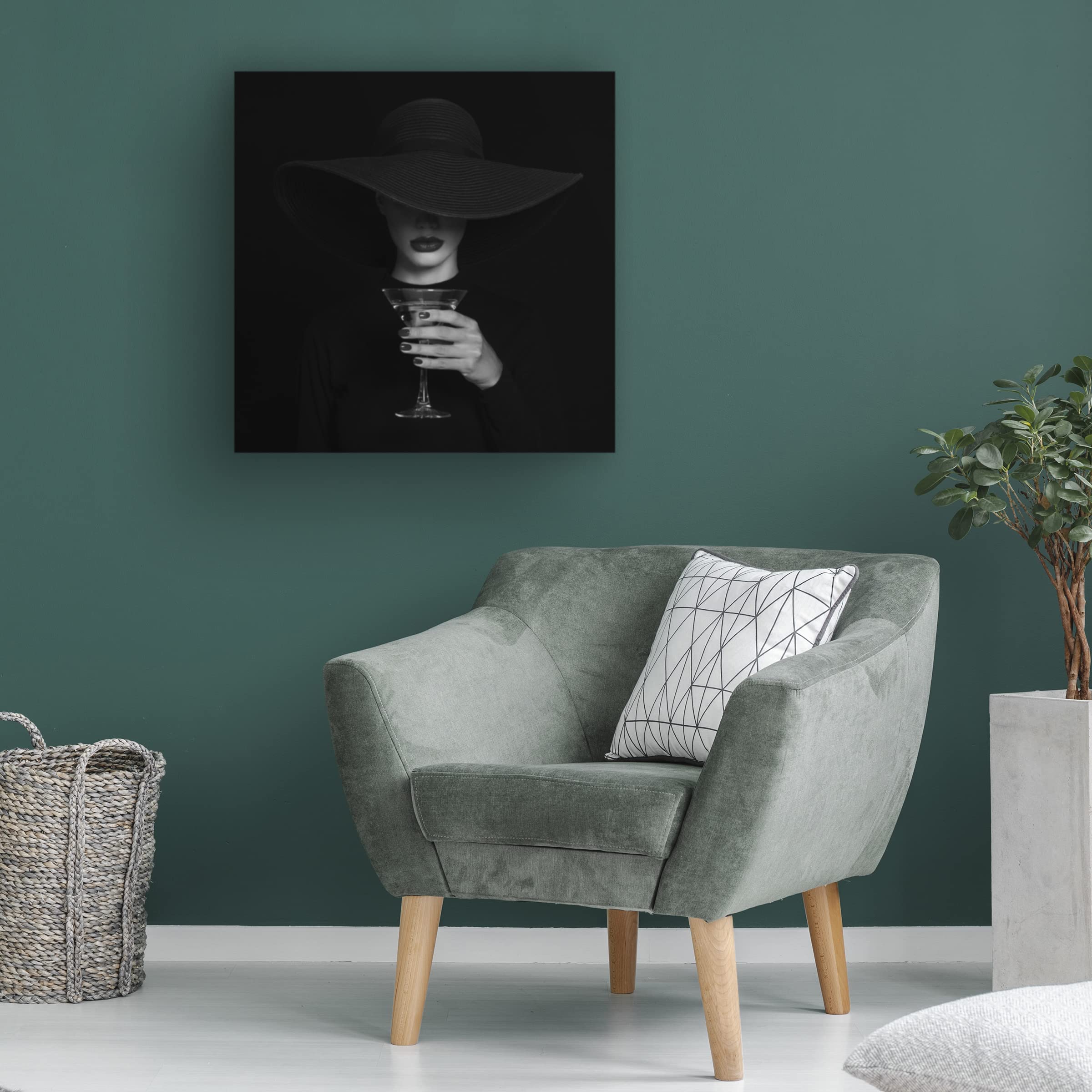 Trademark Fine Art 'A Martini Glass' Canvas Wall Art Print by Refat - Elegant Home Bar Decor for Living Room, Dining Area & Office