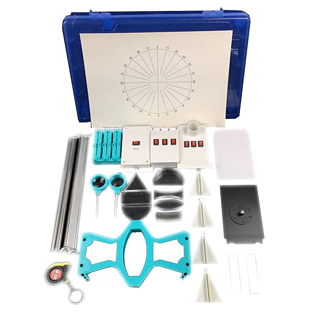 Optical Physics Kit for Kids - Concave Convex Lens & Prism Set - School Science Lab Equipment for Students - Perfect for Classroom Experiments & STEM Learning Activities