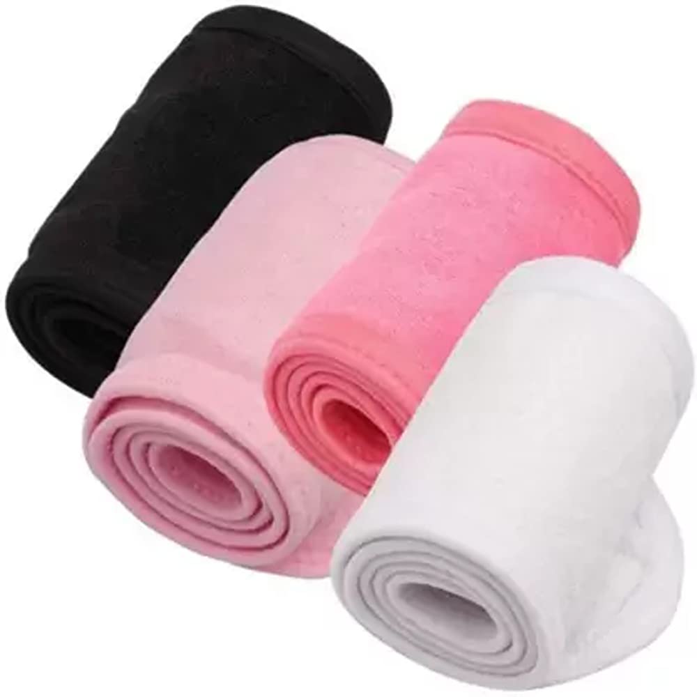 Zhunmun Headband for Women & Babies - Soft Blue Hair Holder & Facial Band - Pack of 4 Beauty Tools for Hair Care, Skin Care & Makeup - Perfect for Spa, Skincare Routines & Baby Bath Time