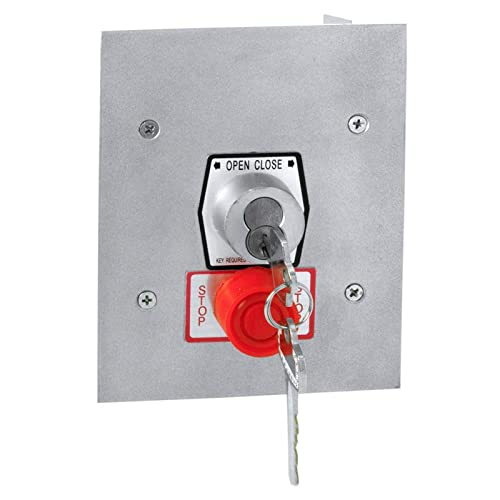 1KFSX-BC Tamperproof Cylinder Key Switch with Stop Button - Flush Mount Security Lock for Outdoor Access Control (Ideal for Gates, Electrical Panels & Industrial Equipment)