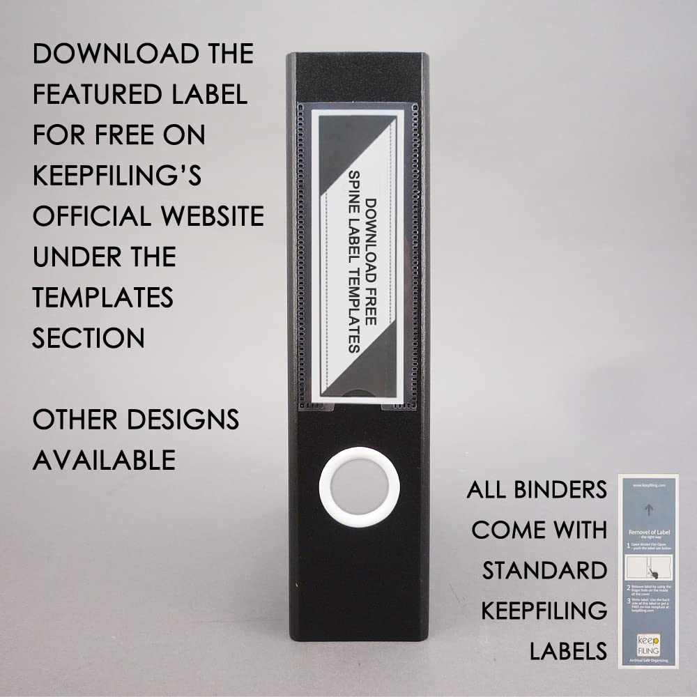 11x8.5 Inch Landscape Binder with 75 Matching Sheet Protectors - Heavyweight Archival Safe & Acid Free Black/White Binder - Perfect for Office Documents, School Projects & Presentation Materials