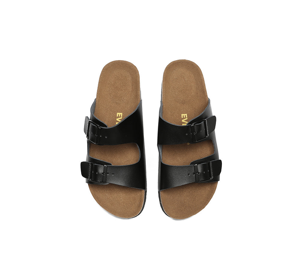EVERAU® Men's Adjustable Strap Large Size Mick Sandal Slides - Comfortable Summer Beach Sandals for Walking, Poolside & Outdoor Activities