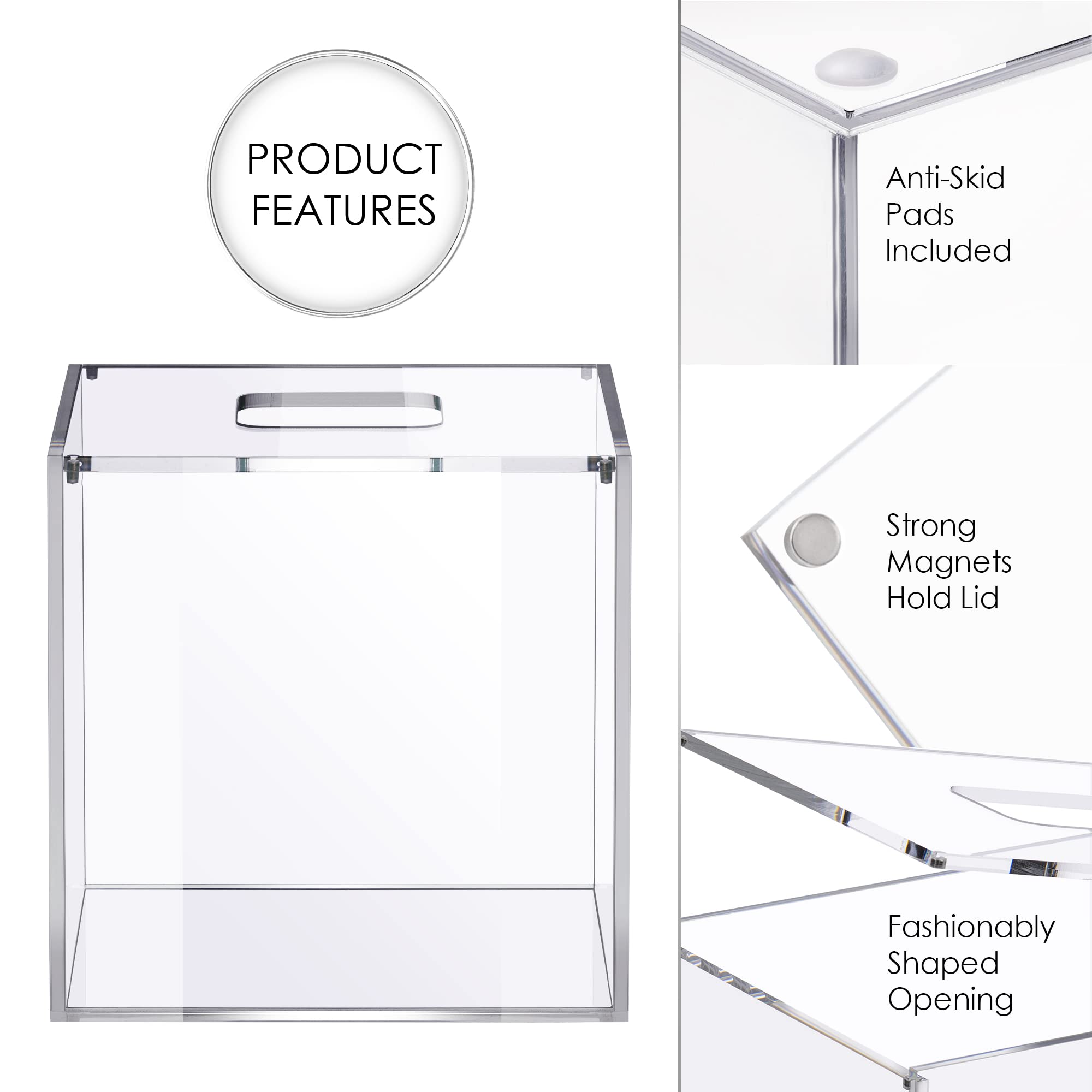 Clear Acrylic Square Facial Tissue Box Holder - Modern Tissue Dispenser for Bathroom & Home Décor | Decorative Tissue Box Cover Fits Original Packaging or Standalone Use | Perfect for Vanity, Nightstand & Office Organization