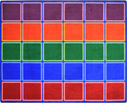 Blocks Abound Area Rug, 10'9 x 13'2 Rectangle, Primary Colors - Perfect for Living Room, Bedroom, or Playroom Decor