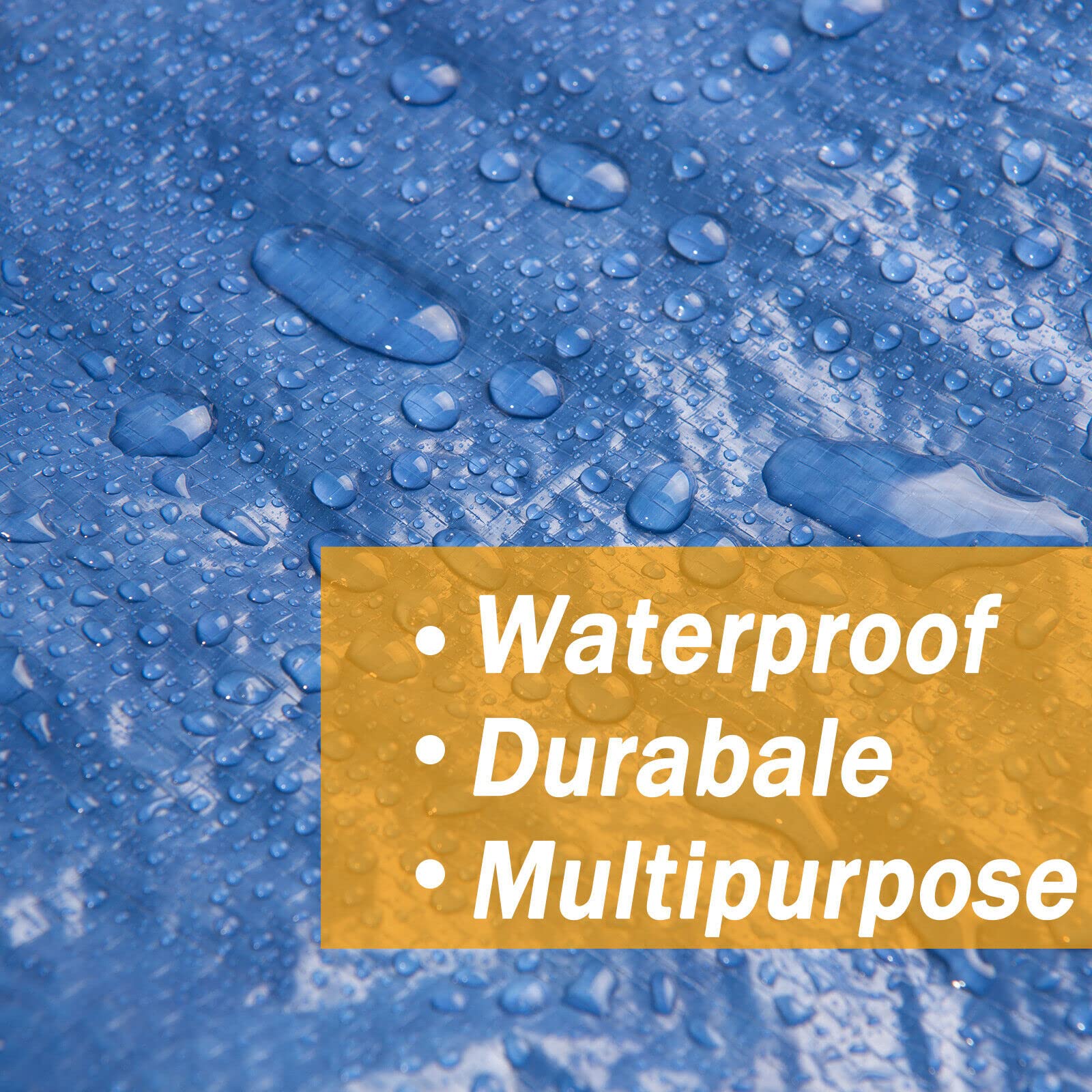 40x60 Heavy Duty 5 Mil Waterproof Tarp Cover - UV Resistant, Rip & Tear Proof Poly Tarpaulin with Reinforced Edges - Perfect for Roof Protection, Camping Gear, Patio Furniture Cover, Pool Cover, Boat Cover & Outdoor Use (Blue)