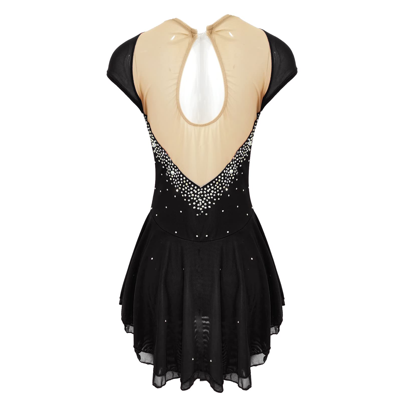 LIUHUO Sparkling Ice Skating Dress for Girls & Women - Rhinestone Competition Dance Costume for Kids & Adults | Perfect for Figure Skating, Ballet Performances & Dance Recitals