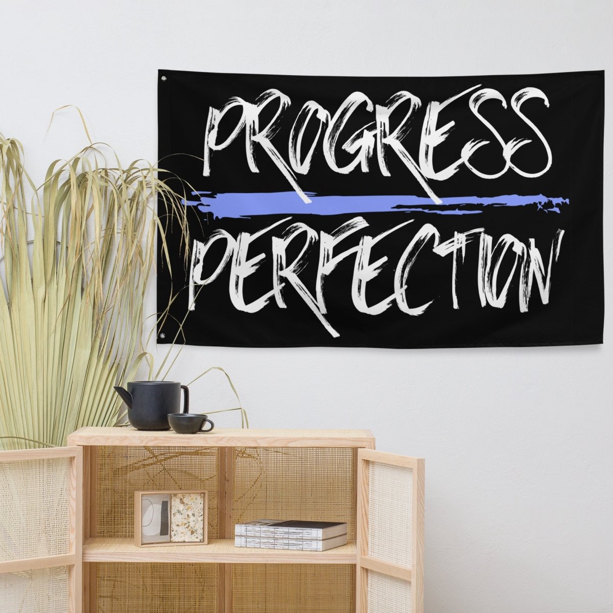 Progress Over Perfection Motivational Flag - Inspirational Banner for Home Office Decor, Gym Wall Art & Workout Motivation - Perfect for Work Spaces, Fitness Rooms & Personal Encouragement