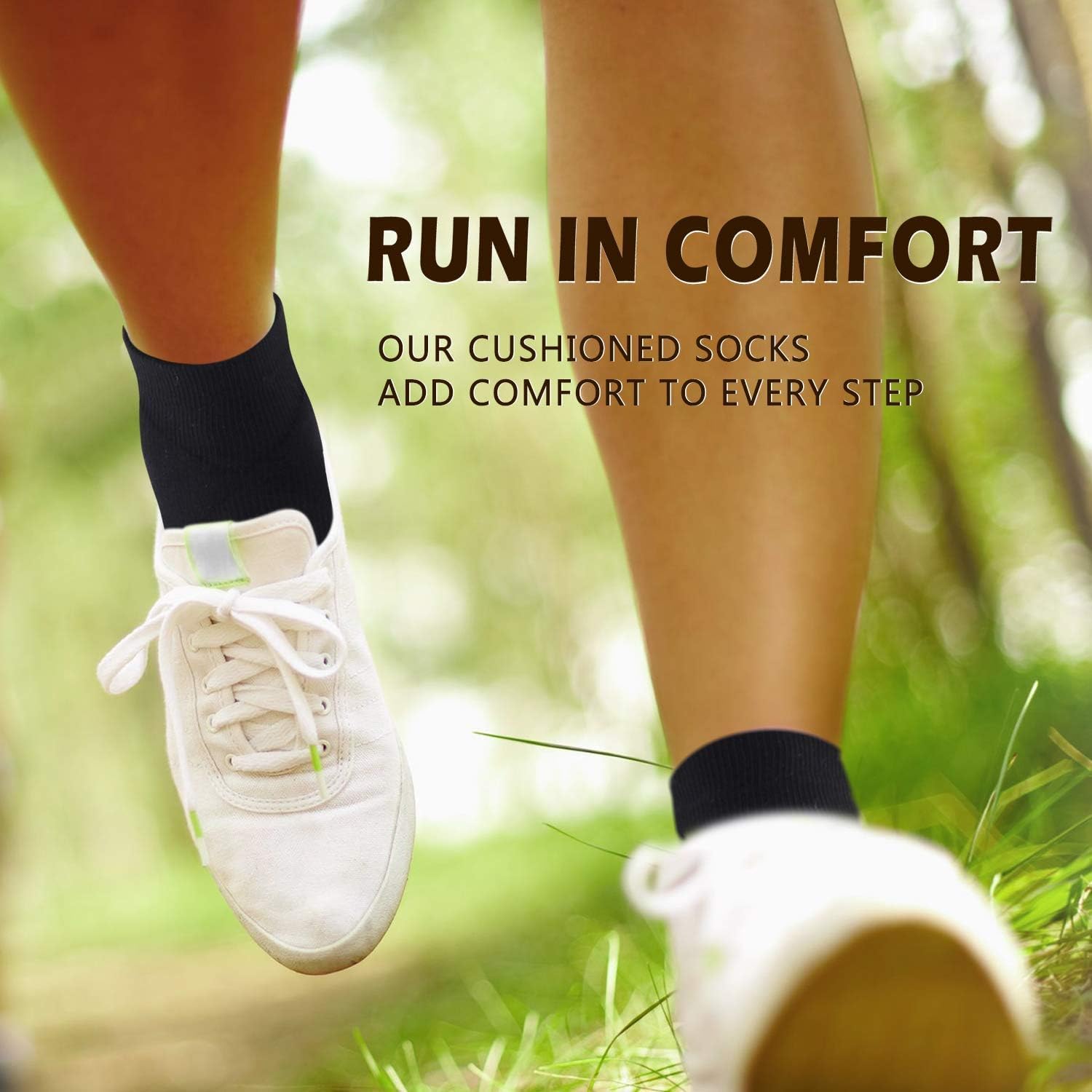 NEWZILL Ankle Compression Socks for Men & Women - Breathable Running Socks with Cushion & Arch Support - Ideal for Marathon, Hiking & Plantar Fasciitis Relief